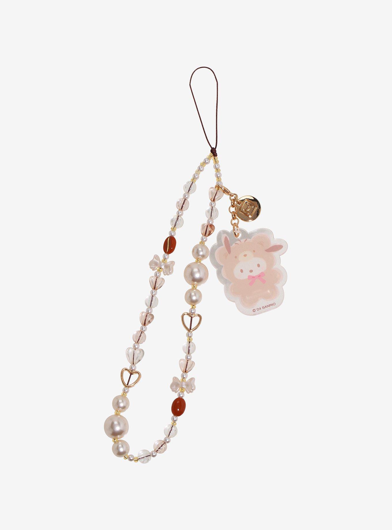 Sanrio Pochacco Latte Bear Beaded Phone Charm, , hi-res