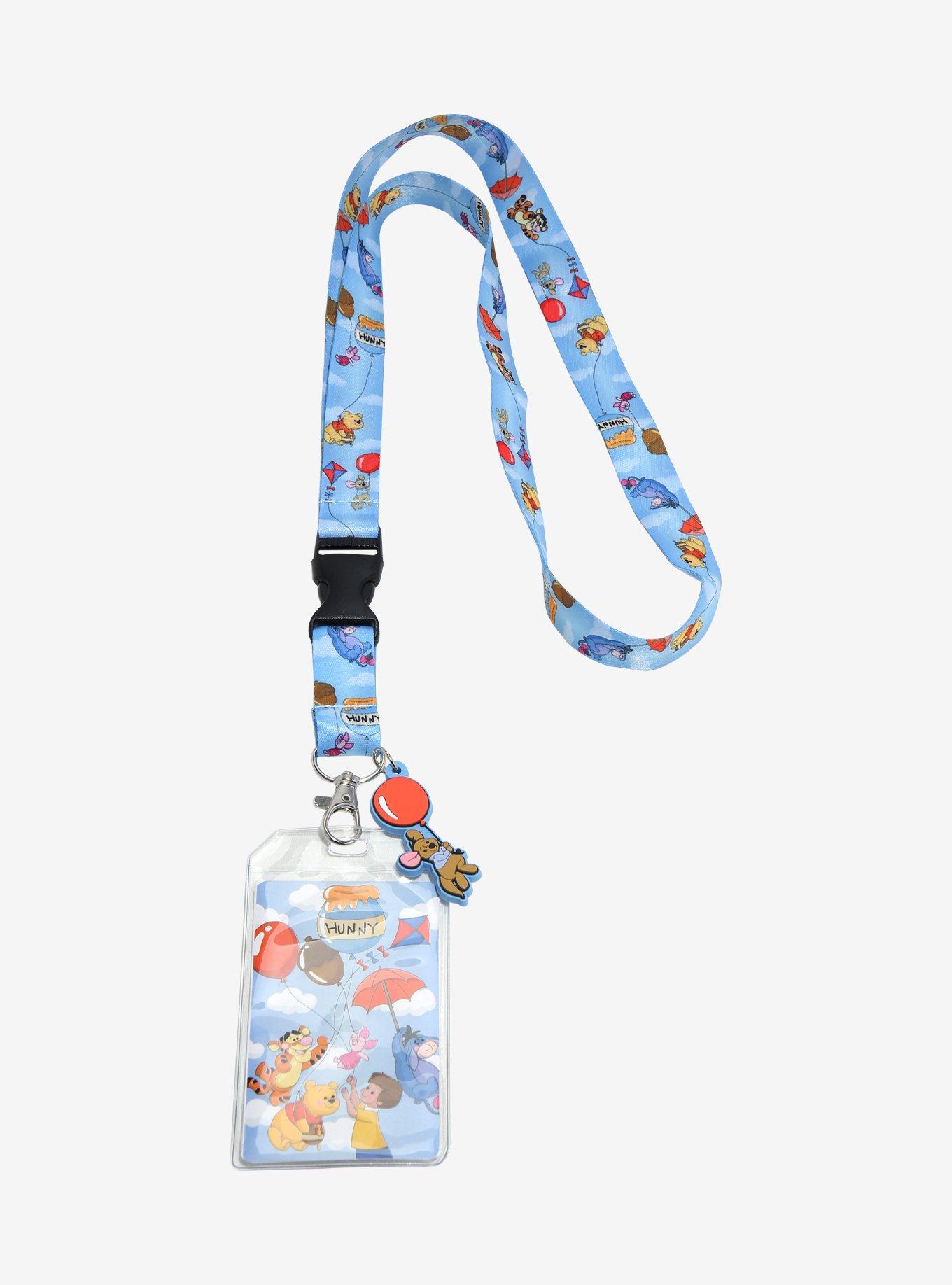 Loungefly Disney Winnie the Pooh Characters & Balloons Allover Print Lanyard, , hi-res