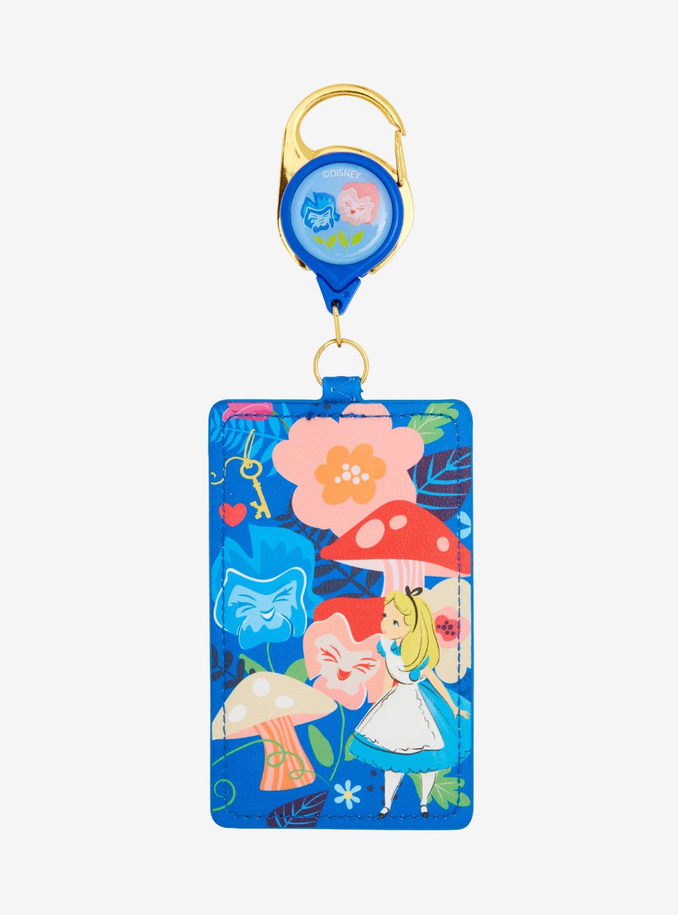 Loungefly Disney Alice in Wonderland Alice Mushrooms & Flowers Retractable Lanyard — BoxLunch Exclusive, , hi-res