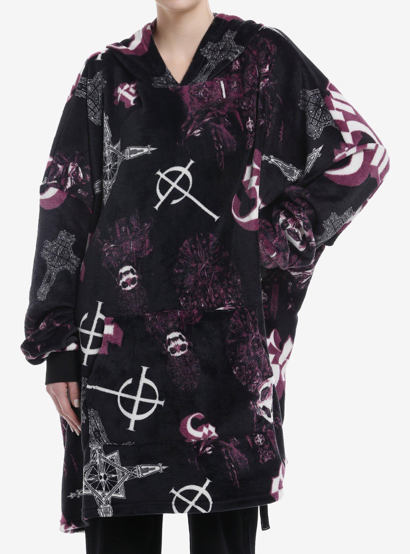 Ghost Icons Fuzzy Oversized Hoodie, , hi-res