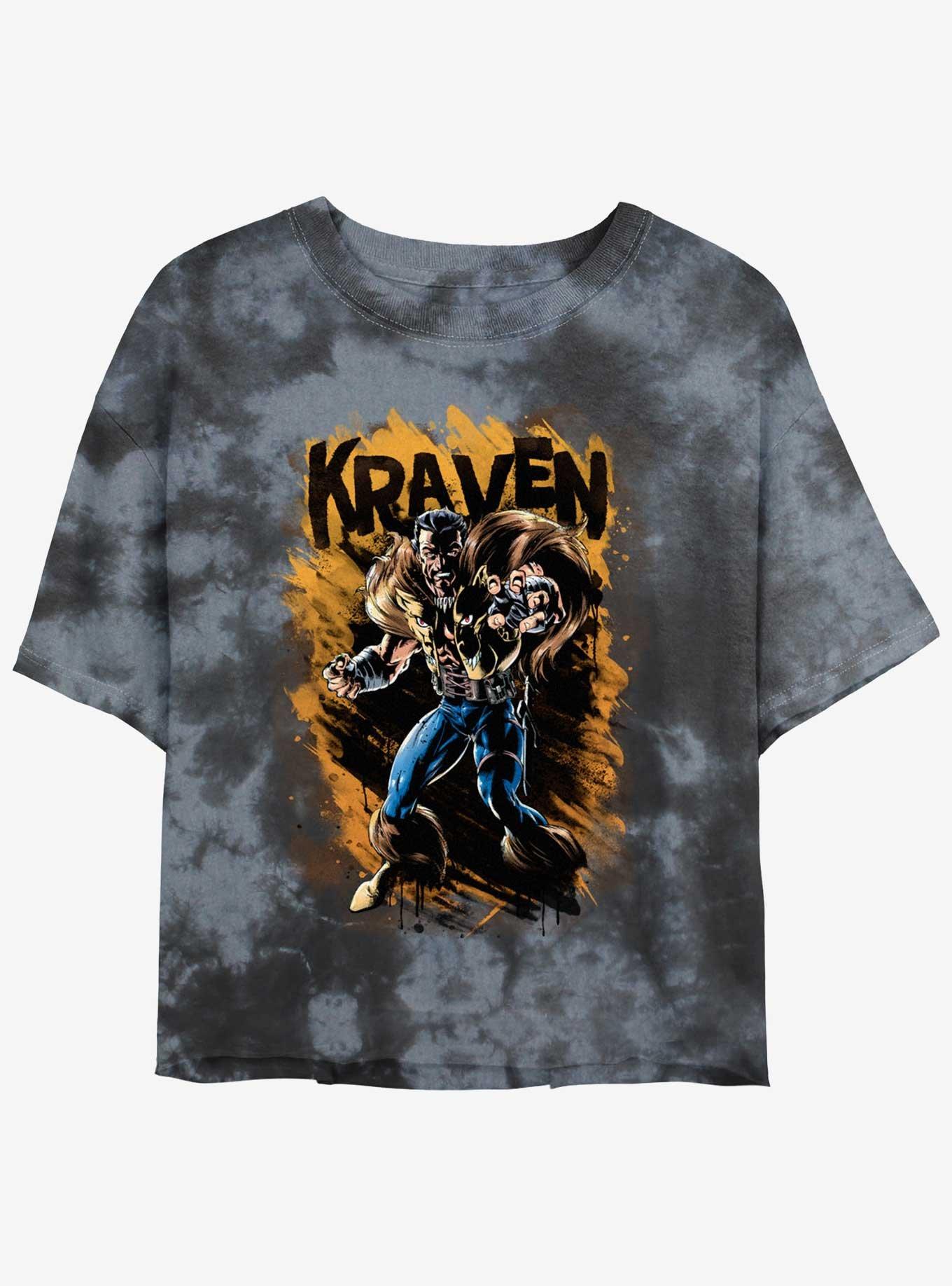 Marvel Kraven The Hunter Splatter Wall Girls Tie-Dye Crop T-Shirt, , hi-res