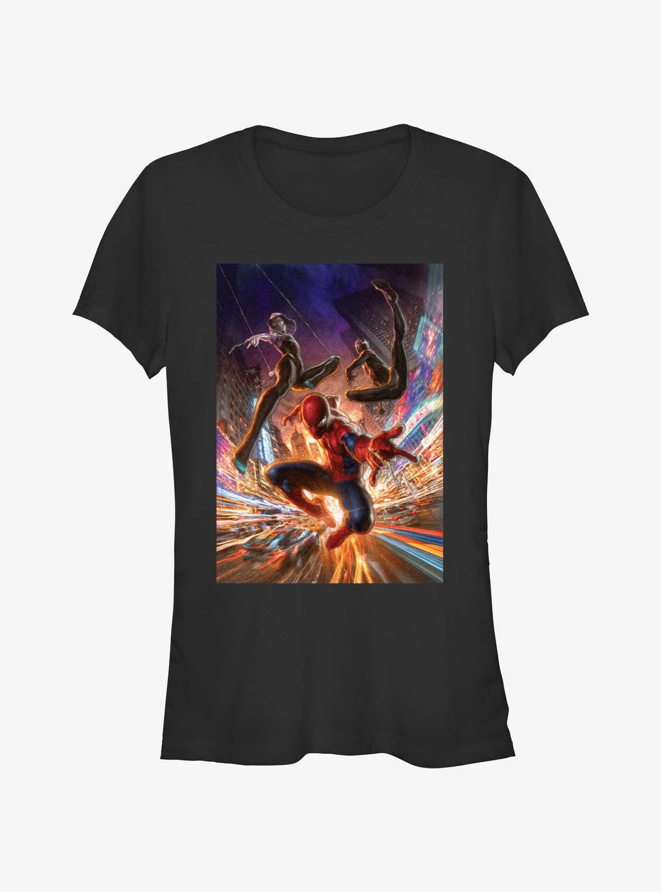 Marvel Spider-Man Miles And Gwen In The City Girls T-Shirt