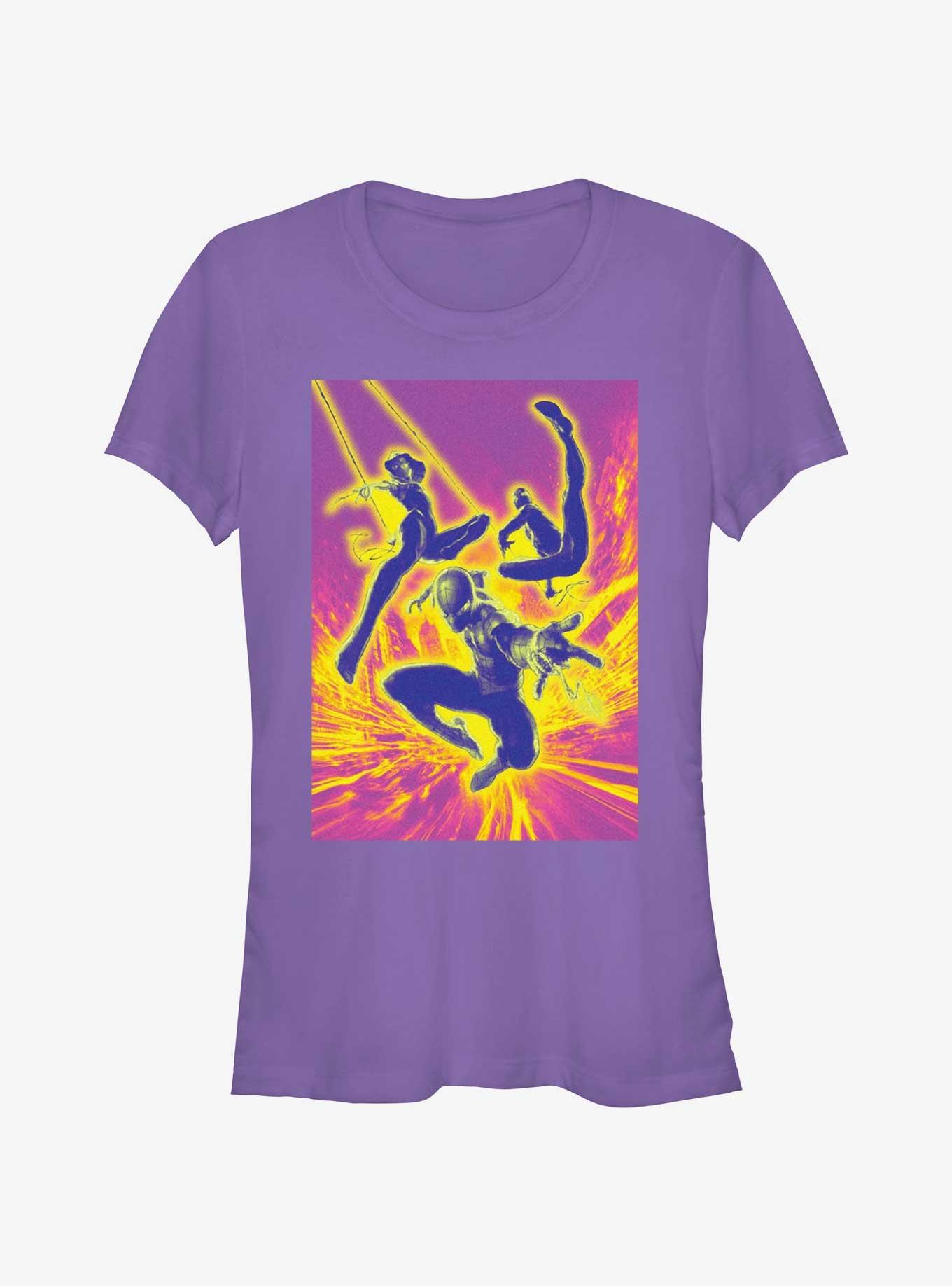 Marvel Spider-Man Miles And Gwen In The City Neon Girls T-Shirt