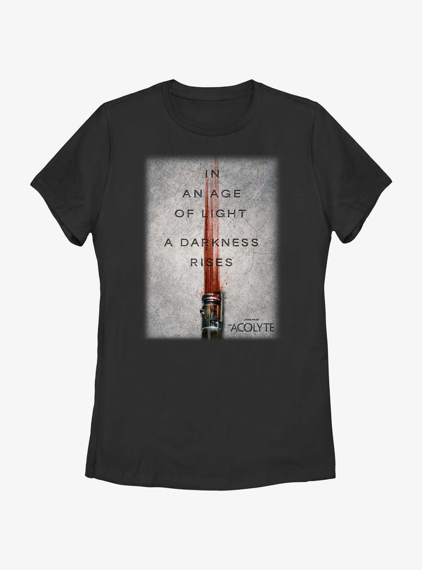 Star Wars The Acolyte Darkness Rises Teaser Poster Womens T-Shirt