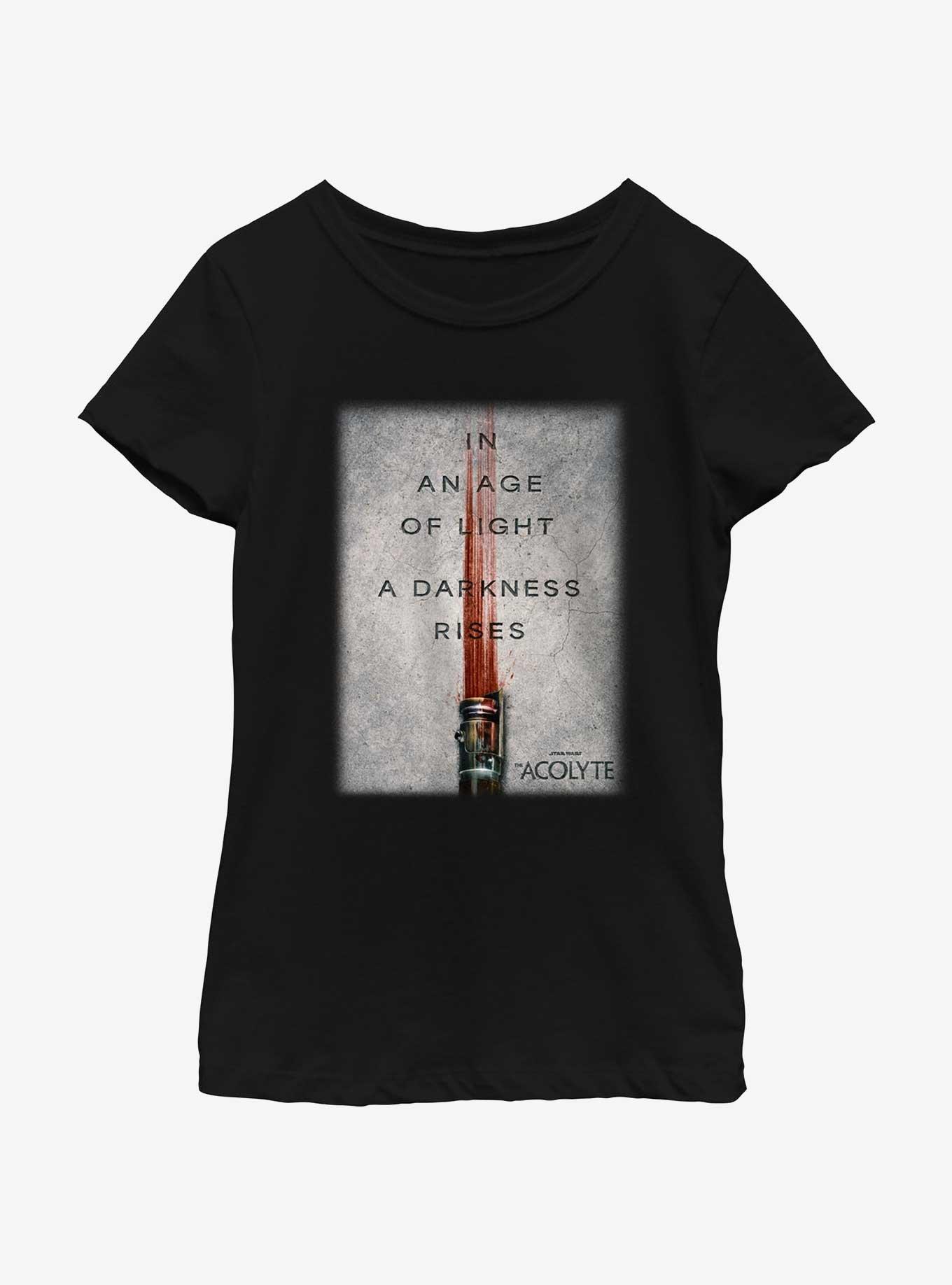 Star Wars The Acolyte Darkness Rises Teaser Poster Youth Girls T-Shirt, , hi-res