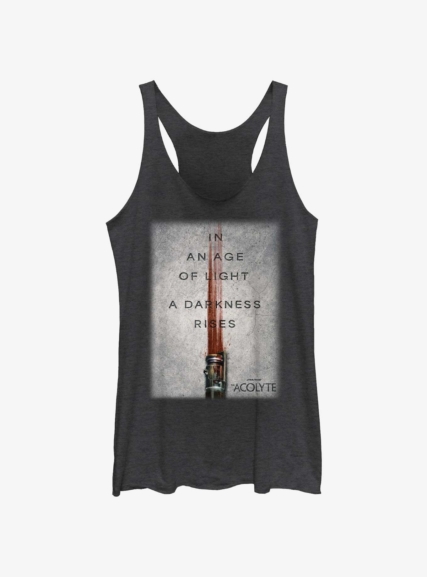 Star Wars The Acolyte Darkness Rises Teaser Poster Womens Tank Top, BLK HTR, hi-res