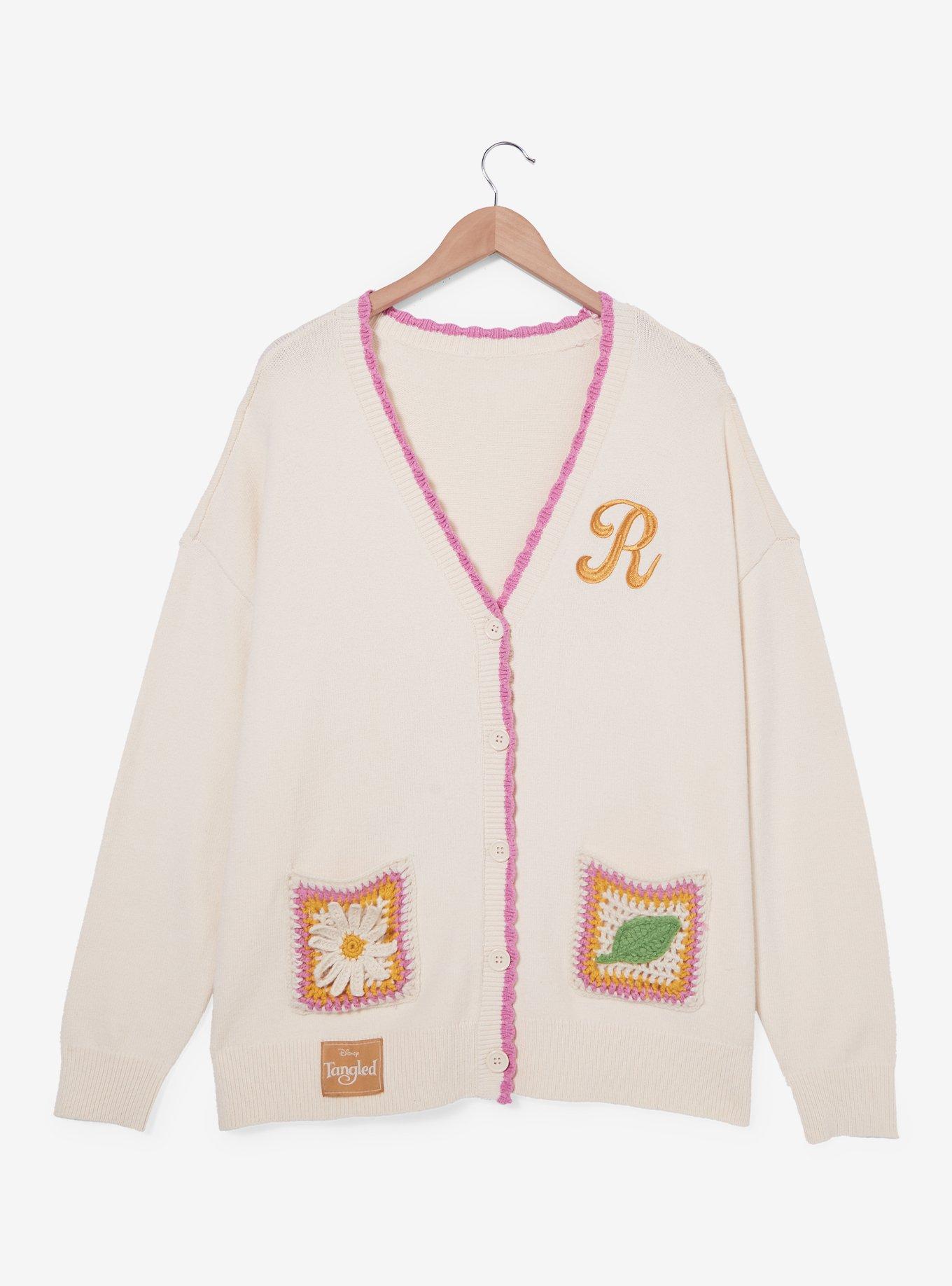 Disney Tangled Rapunzel Initial Crochet Plus Size Cardigan, , hi-res