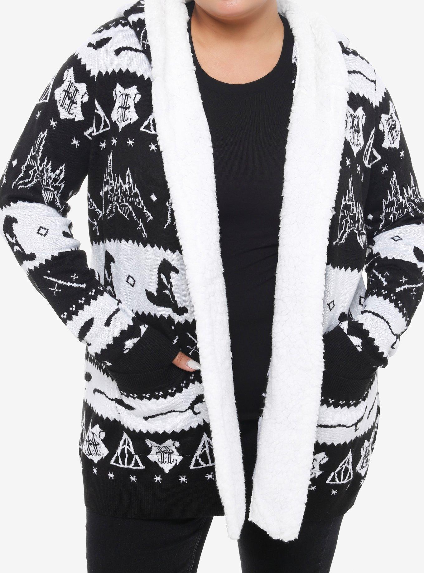 Harry Potter Icons Fair Isle Sherpa Cardigan Plus Size, , hi-res