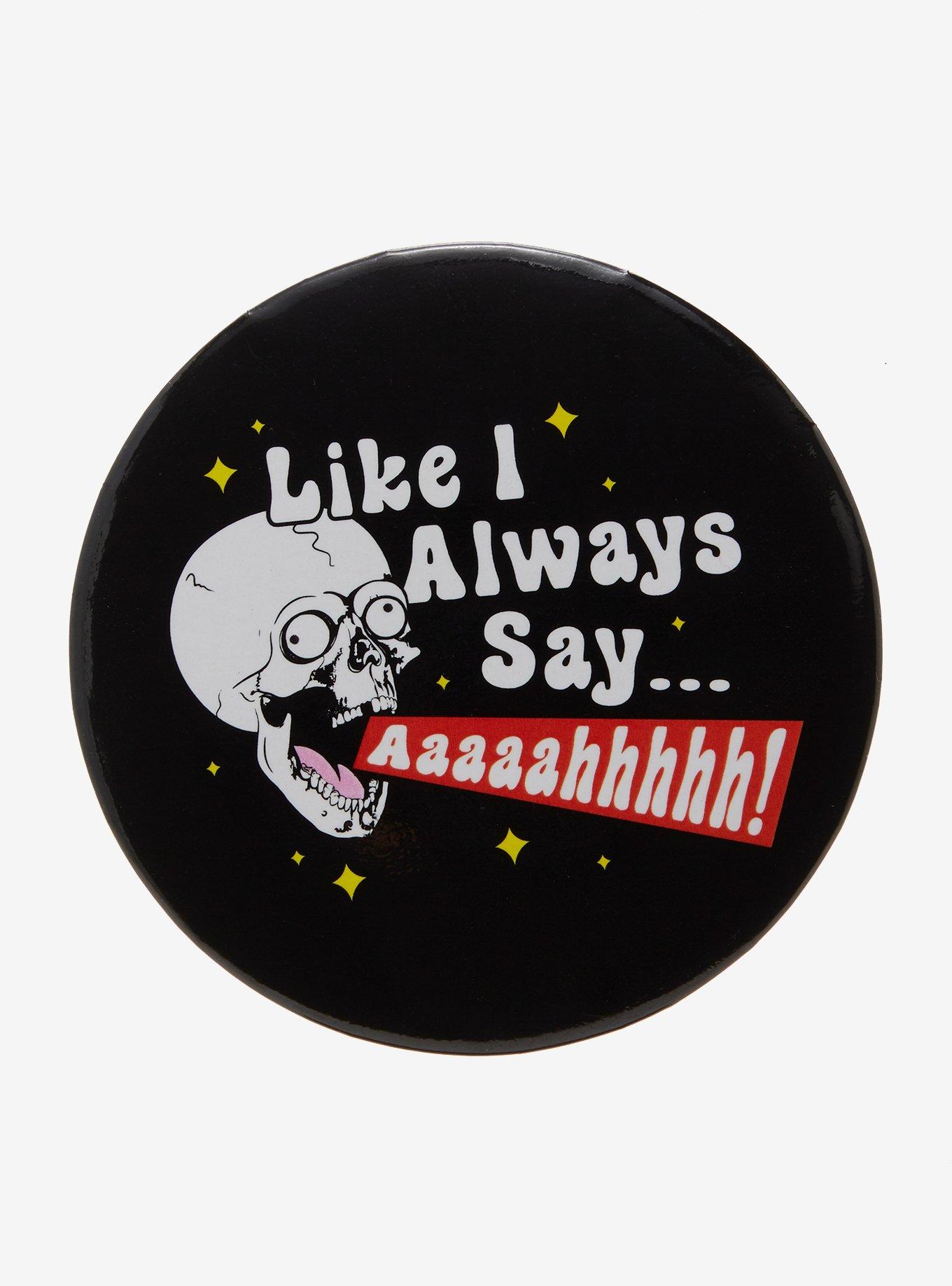 Skull Scream 3 Inch Button, , hi-res