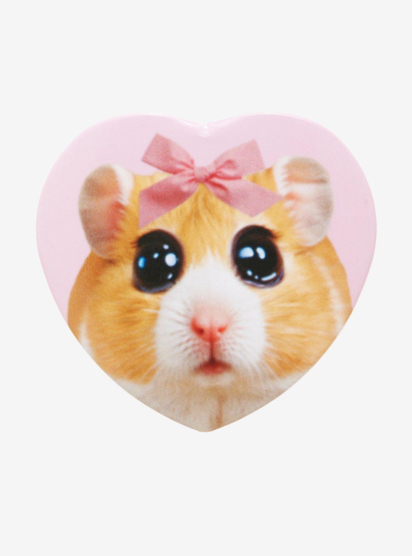 Coquette Hamster Heart 3 Inch Button, , hi-res