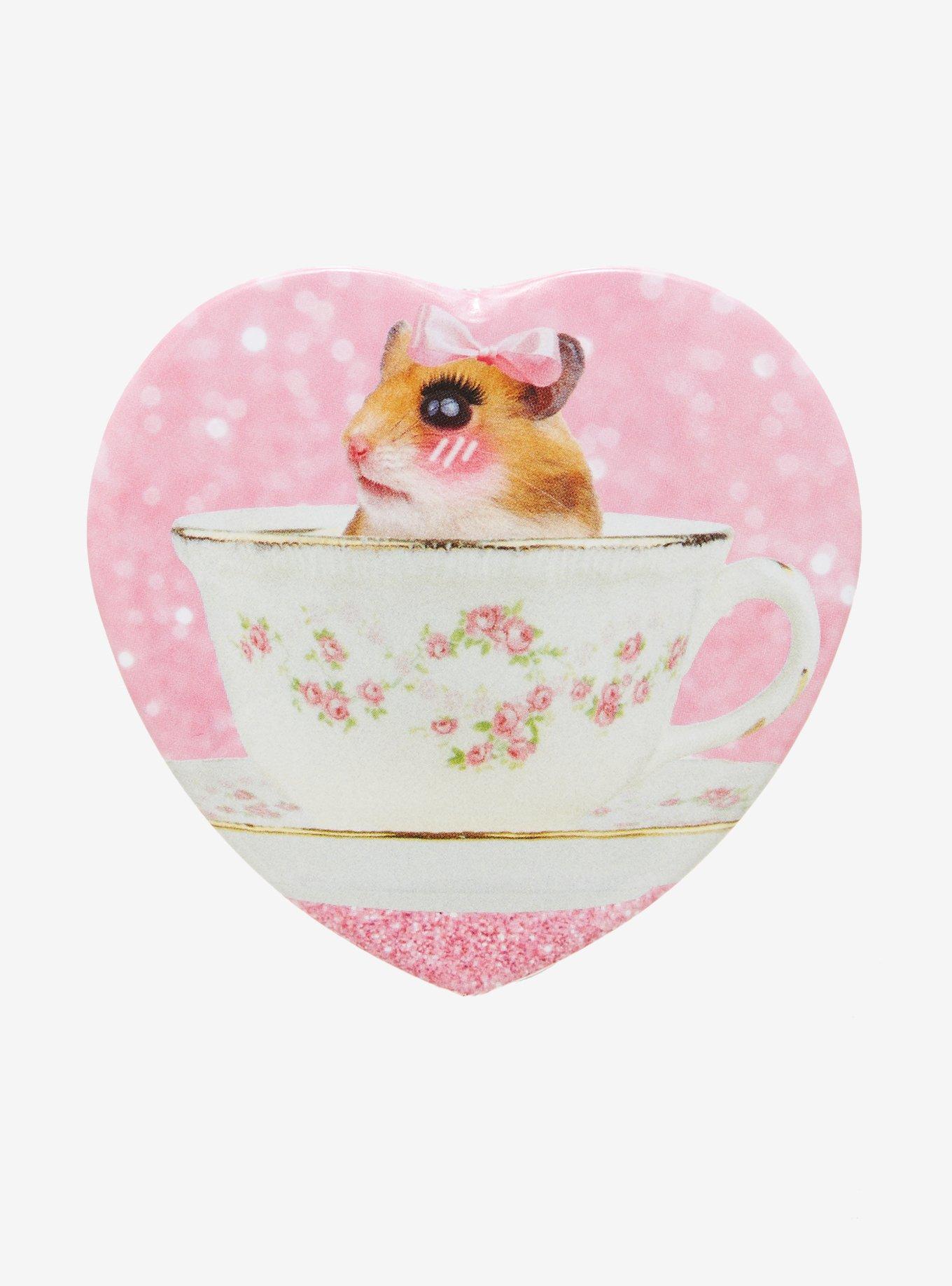Coquette Hamster Heart 3 Inch Button, , hi-res