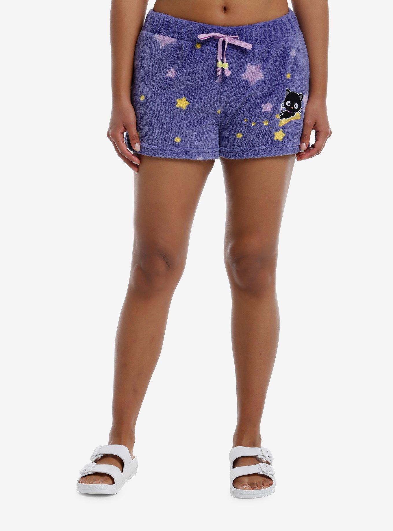 Chococat Stars Sherpa Girls Lounge Shorts, , hi-res