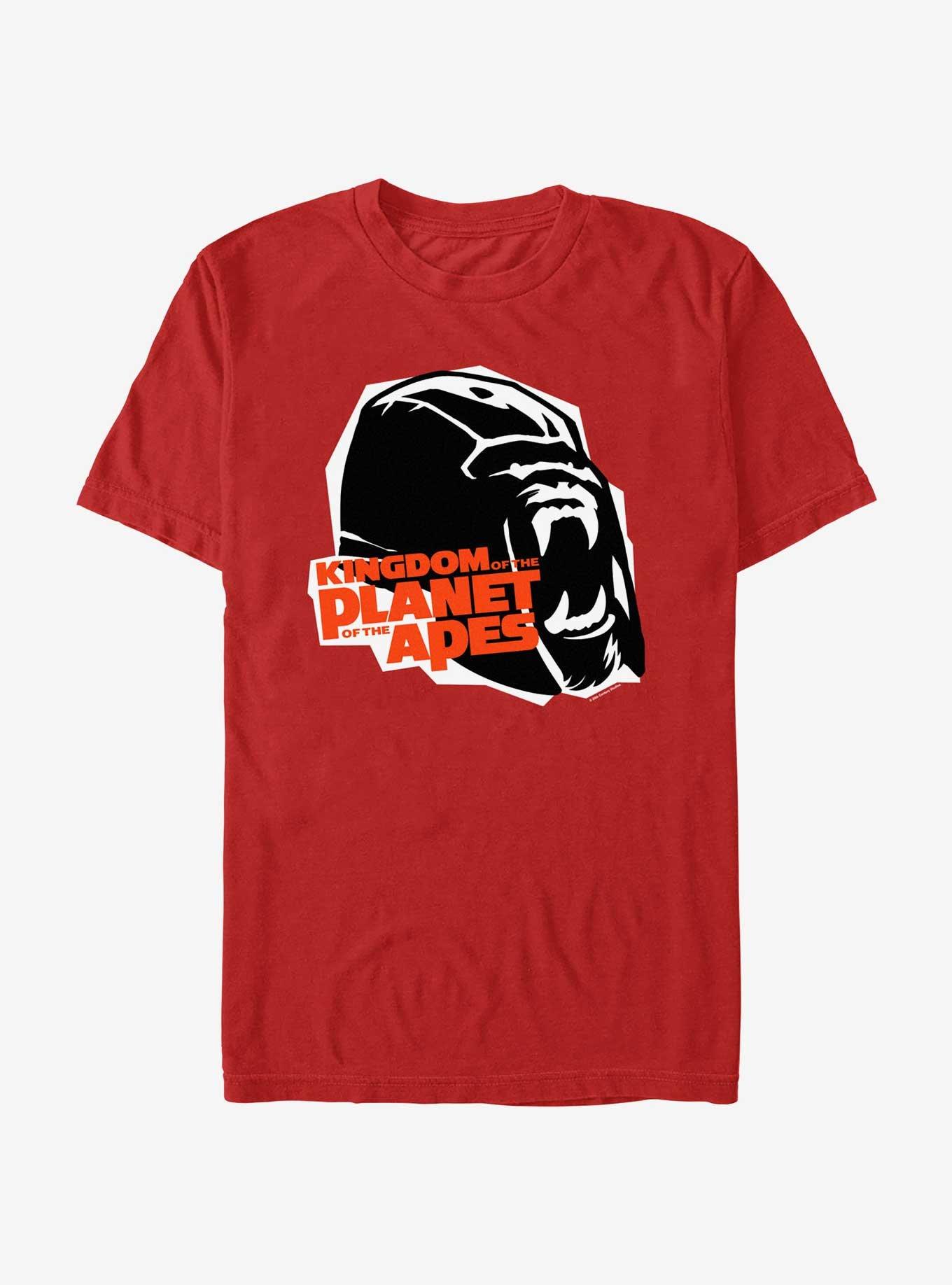 Kingdom of the Planet of the Apes Gorilla Roar T-Shirt, RED, hi-res