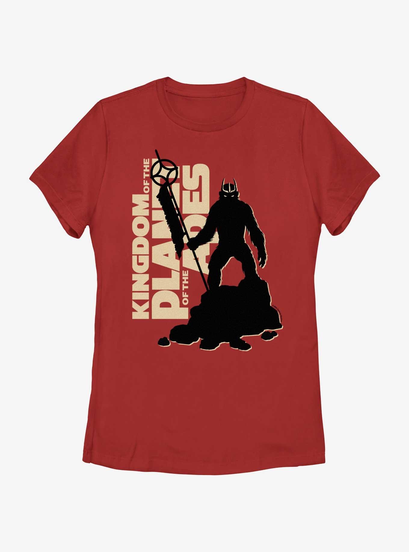 Kingdom of the Planet of the Apes Lead Caesar Womens T-Shirt, RED, hi-res