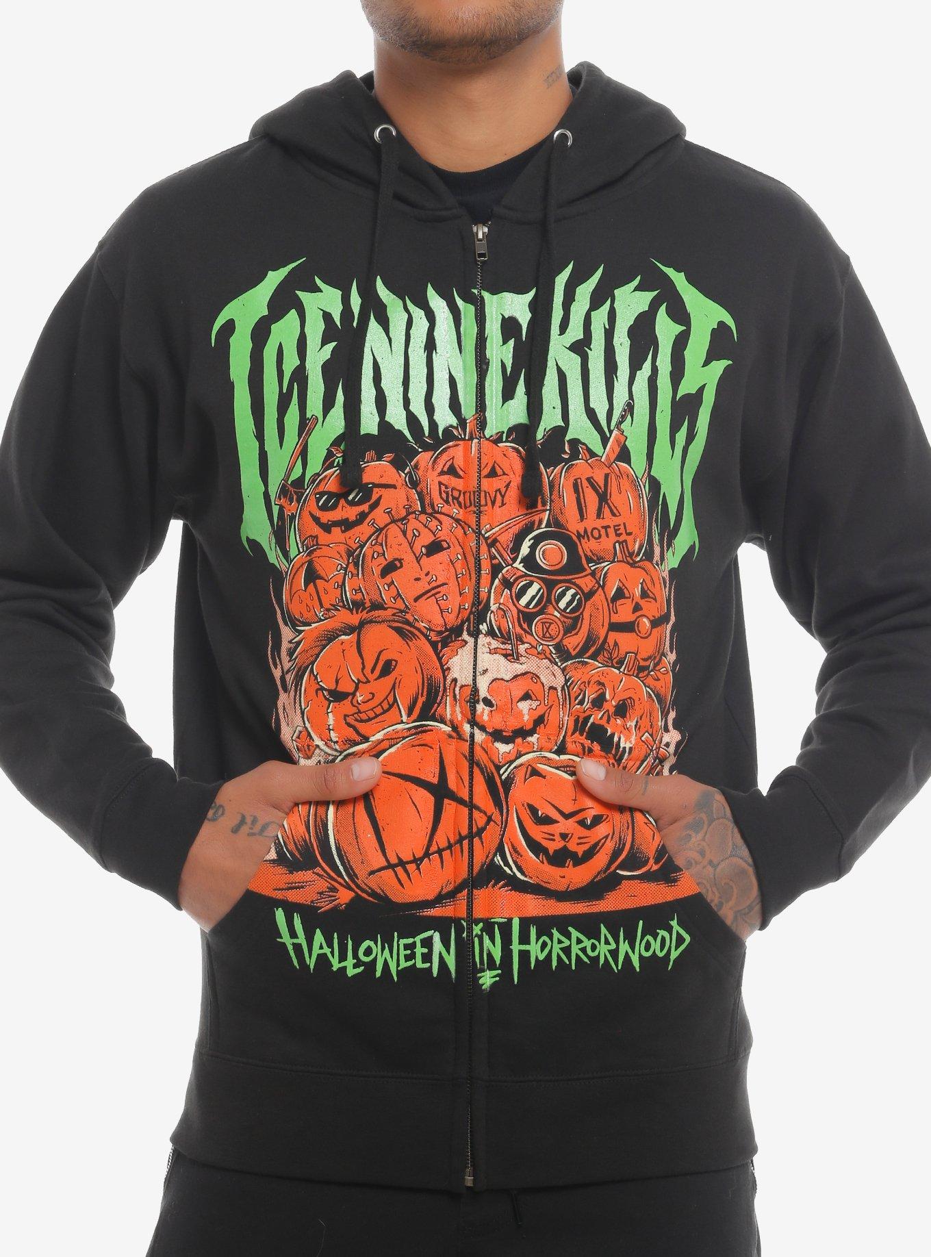 Ice Nine Kills Halloween In Horrorwood Glow-In-The-Dark Hoodie, BLACK, hi-res