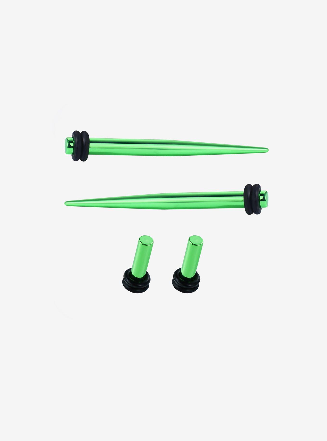 Steel Green Anodized Taper & Plug 4 Pack