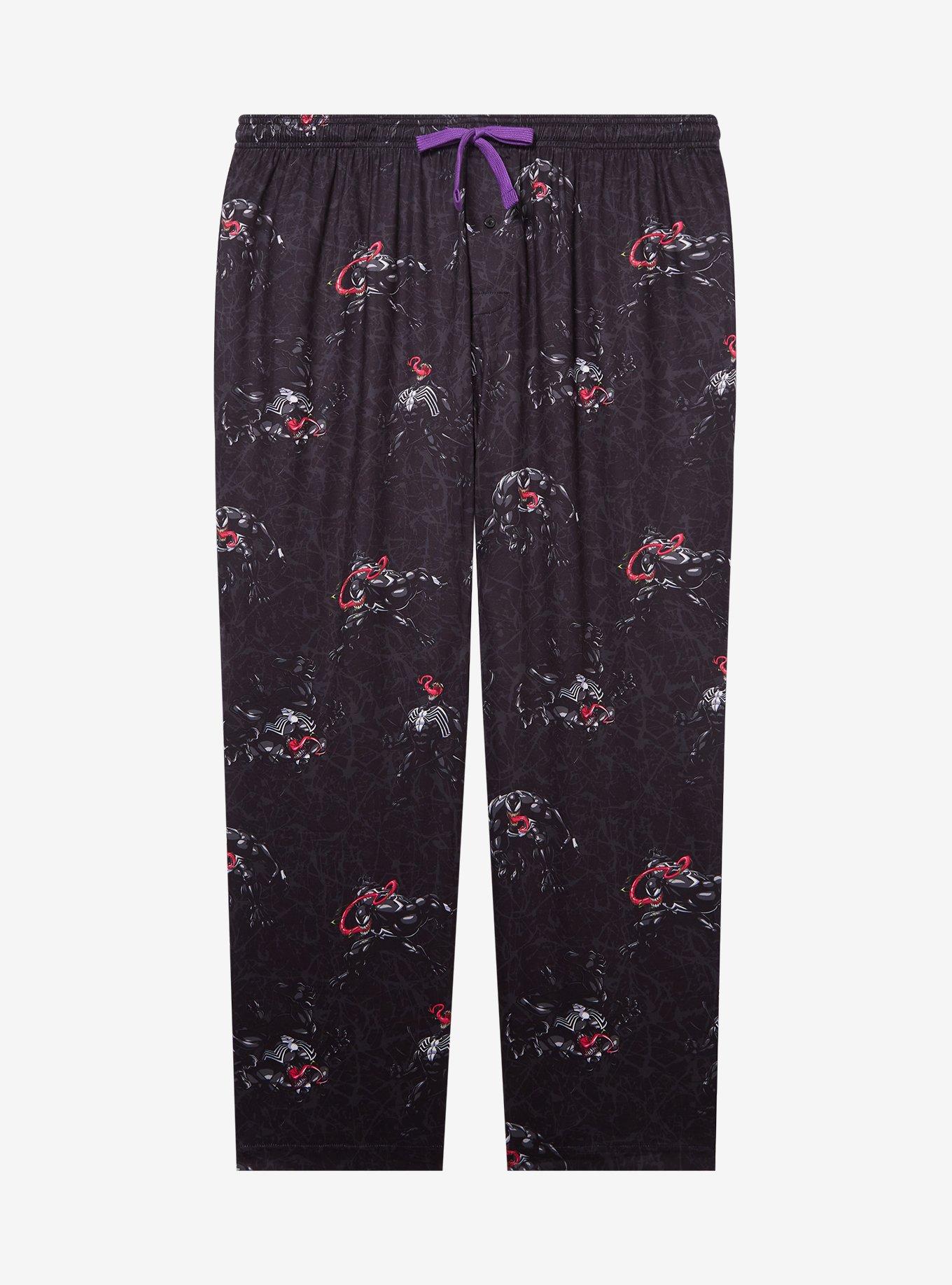 Marvel Venom Allover Print Women's Plus Size Sleep Pants - BoxLunch Exclusive, GREY, hi-res