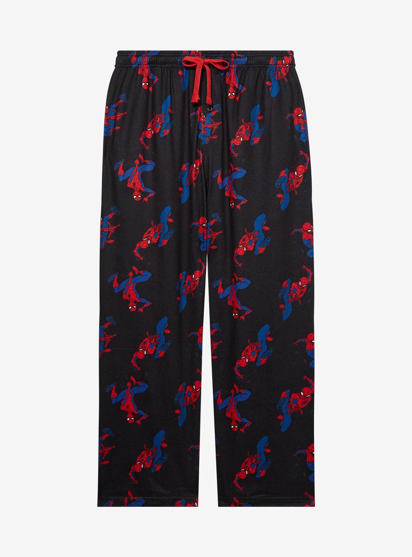 Marvel Spider-Man Allover Print Sleep Pants — BoxLunch Exclusive, BLACK, hi-res