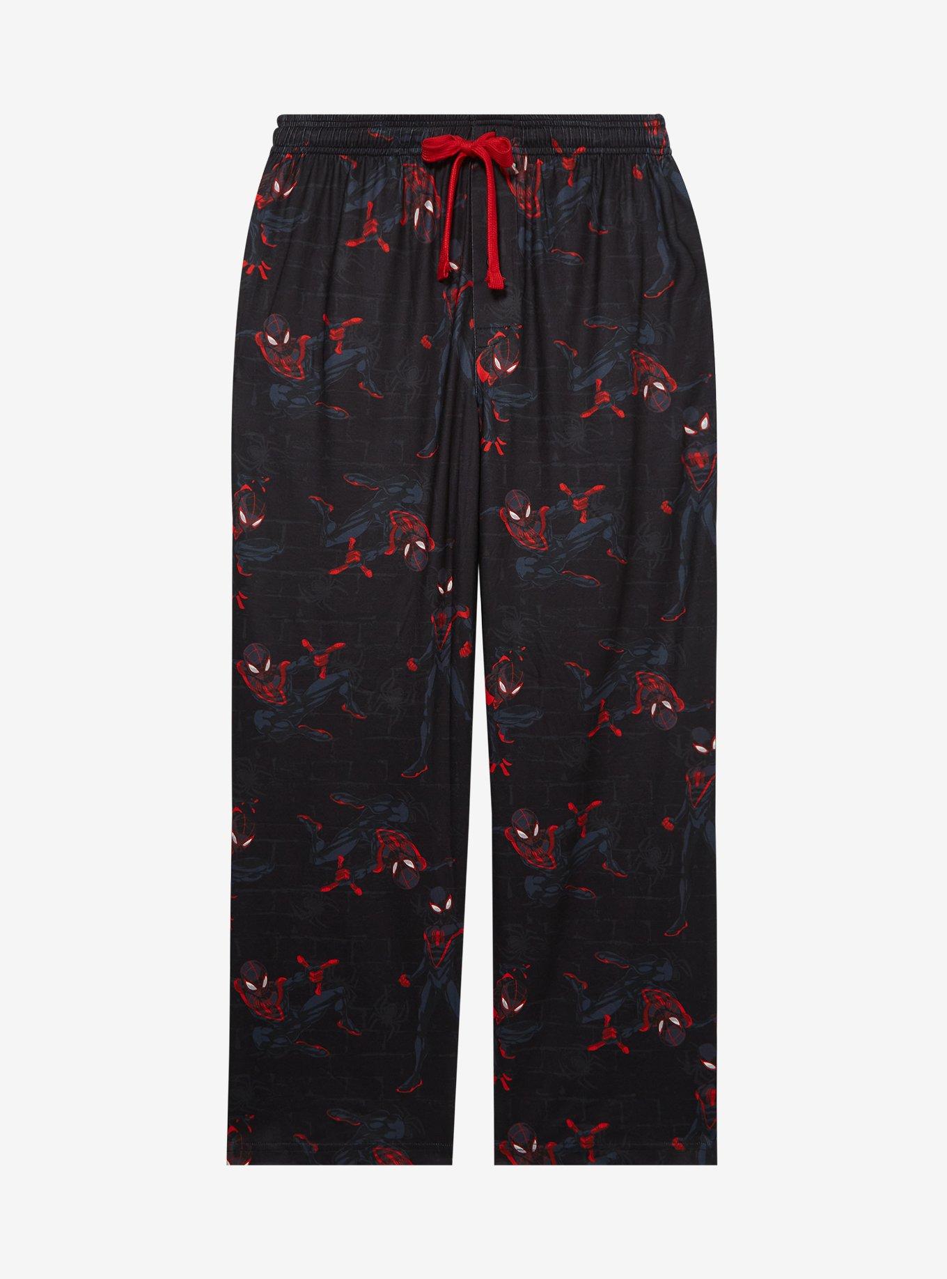 Marvel Spider-Man: Across the Spider-Verse Miles Morales Allover Print Women's Plus Size Sleep Pants — BoxLunch Exclusive, , hi-res