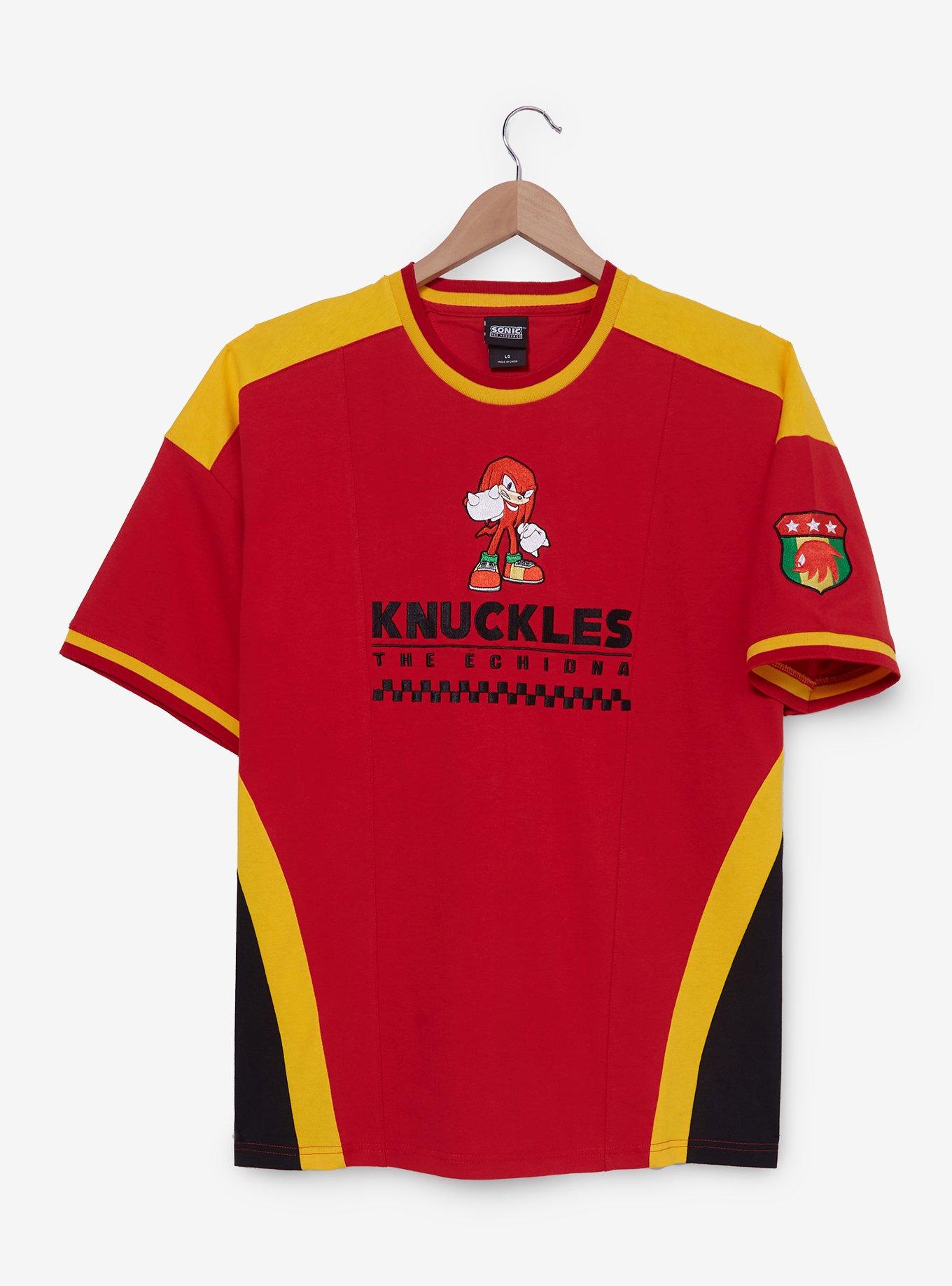 Sonic the Hedgehog Knuckles Color Block Portrait T-Shirt - BoxLunch Exclusive, RED, hi-res