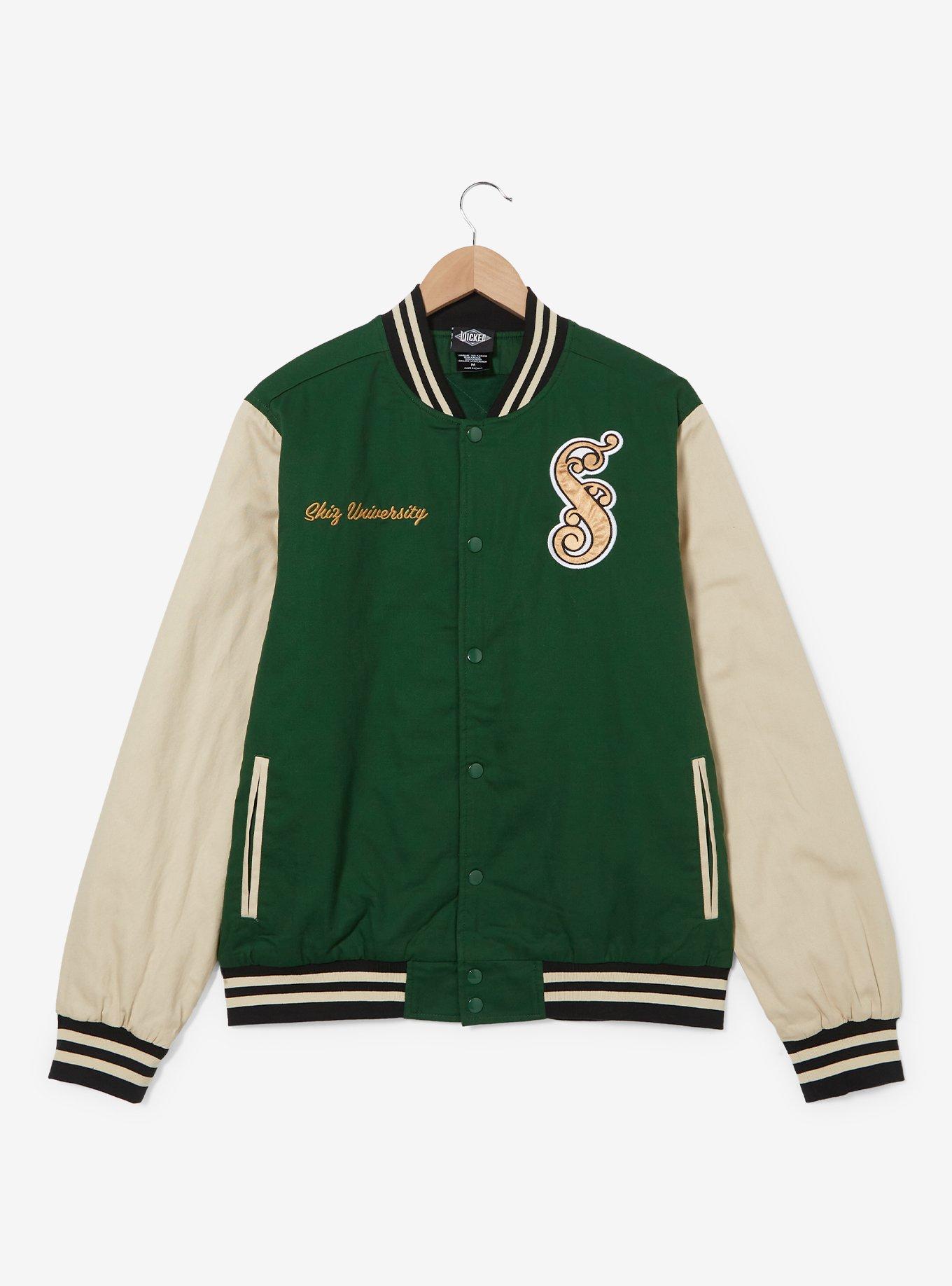 Wicked Shiz University Varsity Jacket - BoxLunch Exclusive, HUNTER GREEN, hi-res