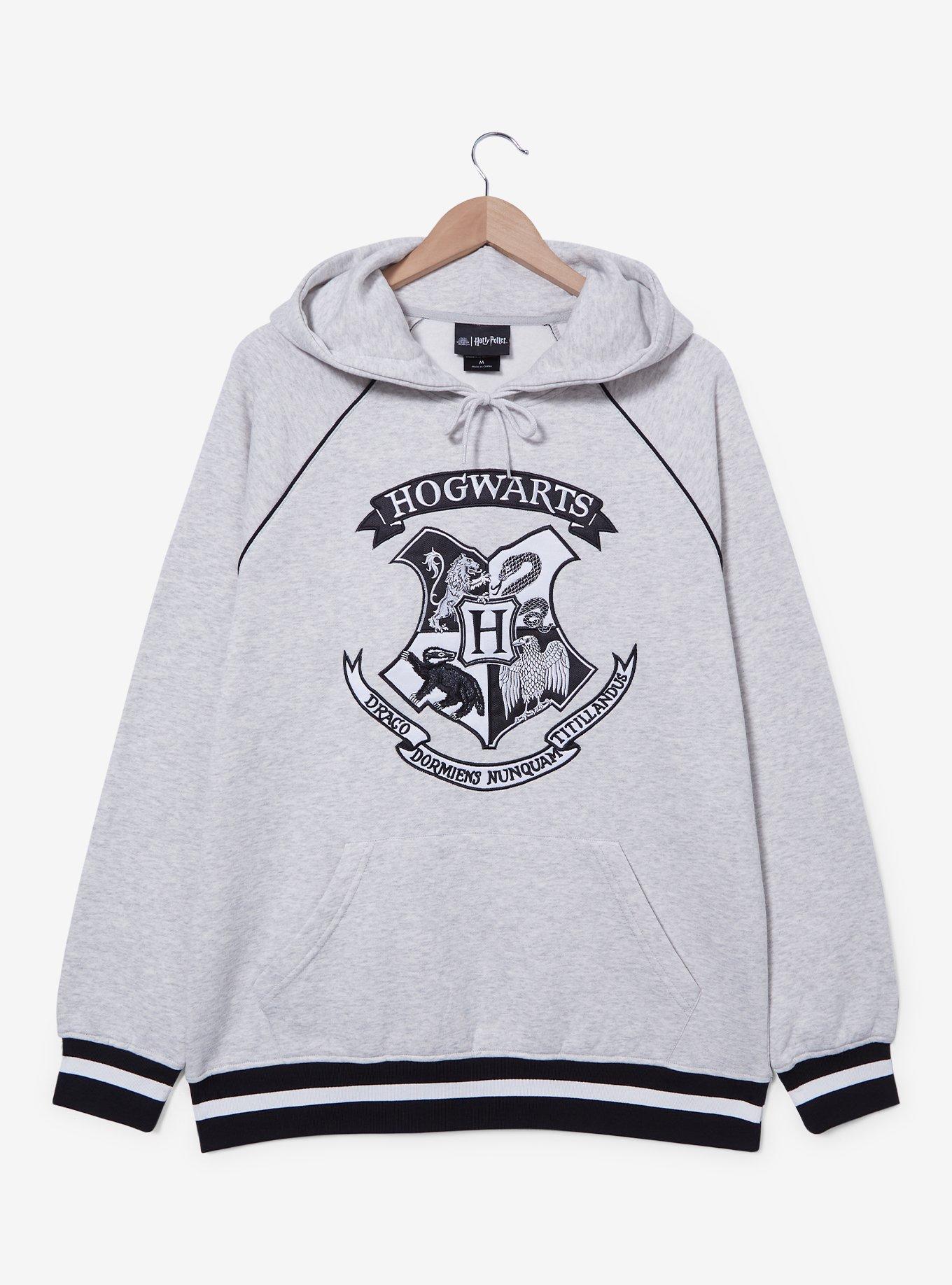 Harry Potter Tonal Hogwarts Crest Hoodie - BoxLunch Exclusive, HEATHER GR, hi-res