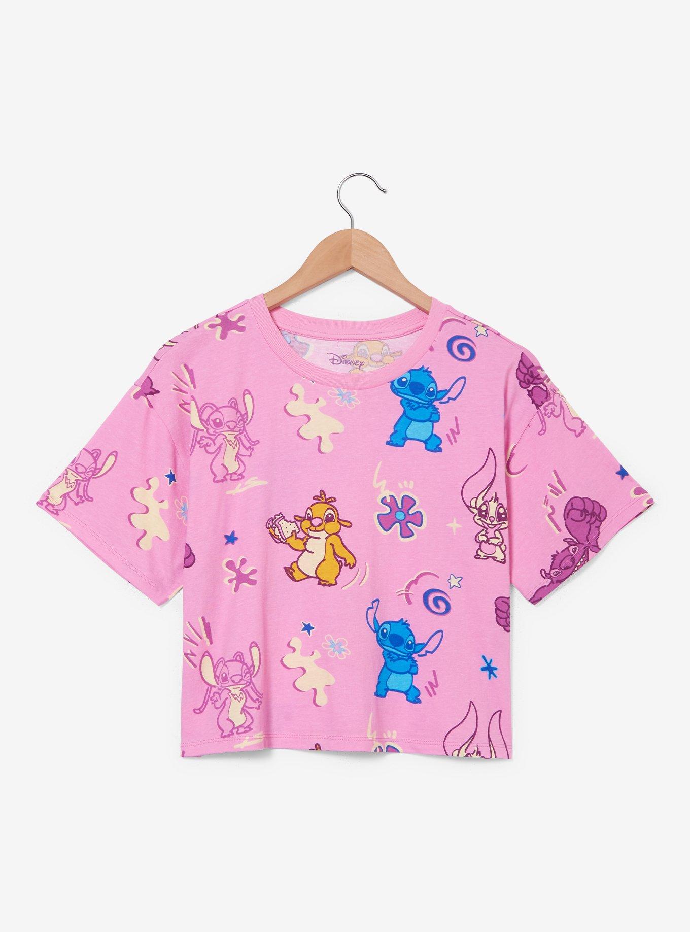 Disney Lilo & Stitch Alien Cousins Allover Print Women's T-Shirt - BoxLunch Exclusive, LIGHT PURPLE, hi-res