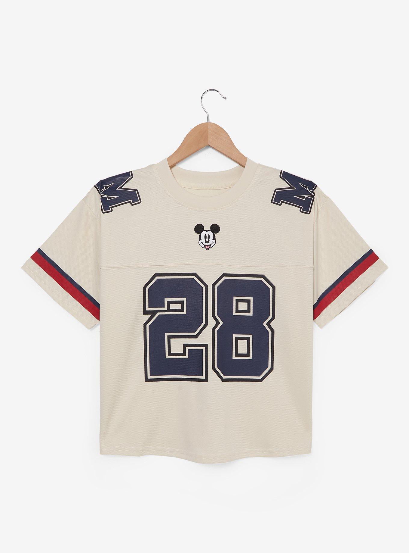 Disney Mickey Mouse Women's Cropped Football Jersey — BoxLunch Exclusive, , hi-res