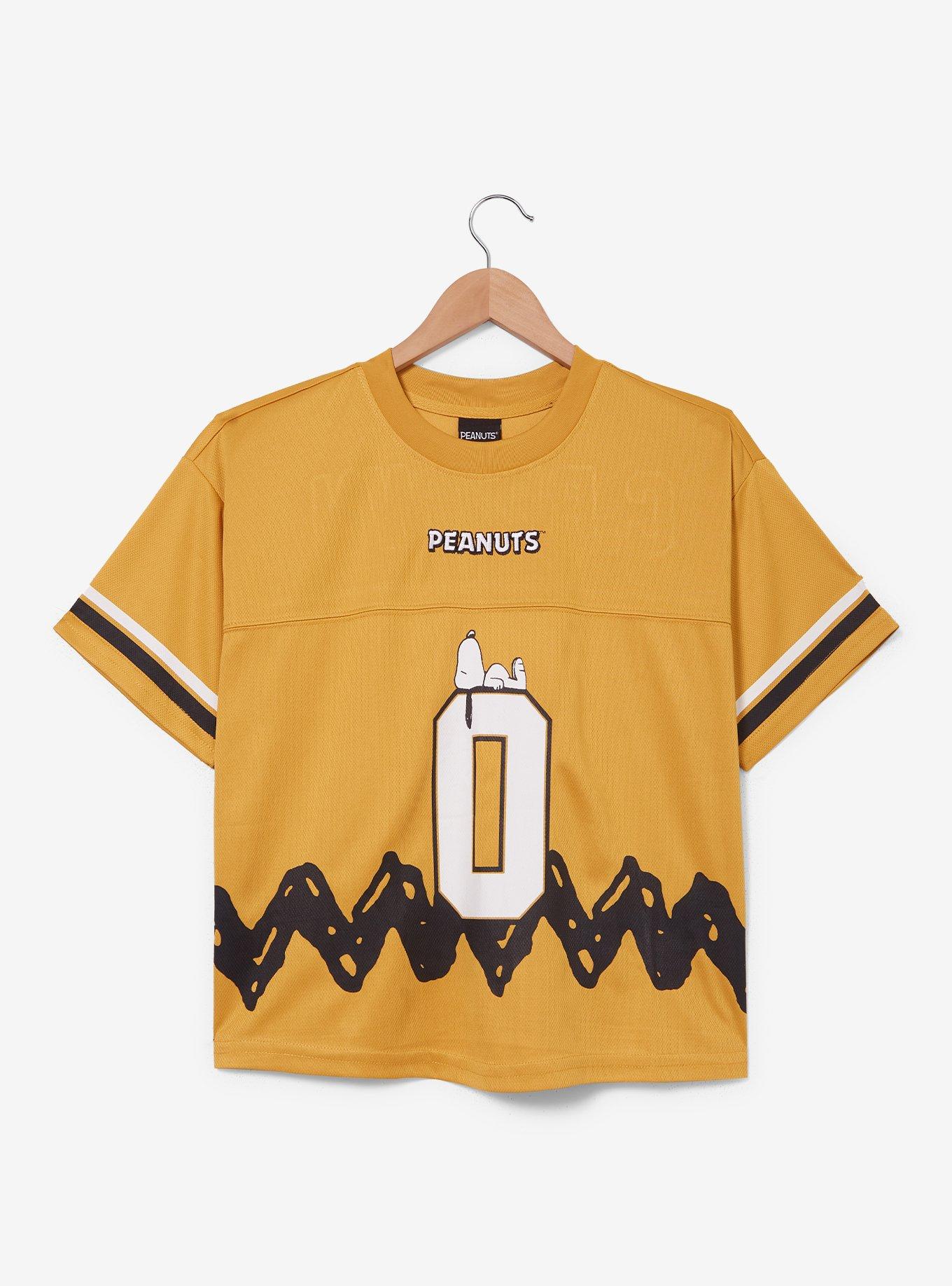 Peanuts Charlie Brown Women's Plus Size Cropped Football Jersey - BoxLunch Exclusive, , hi-res