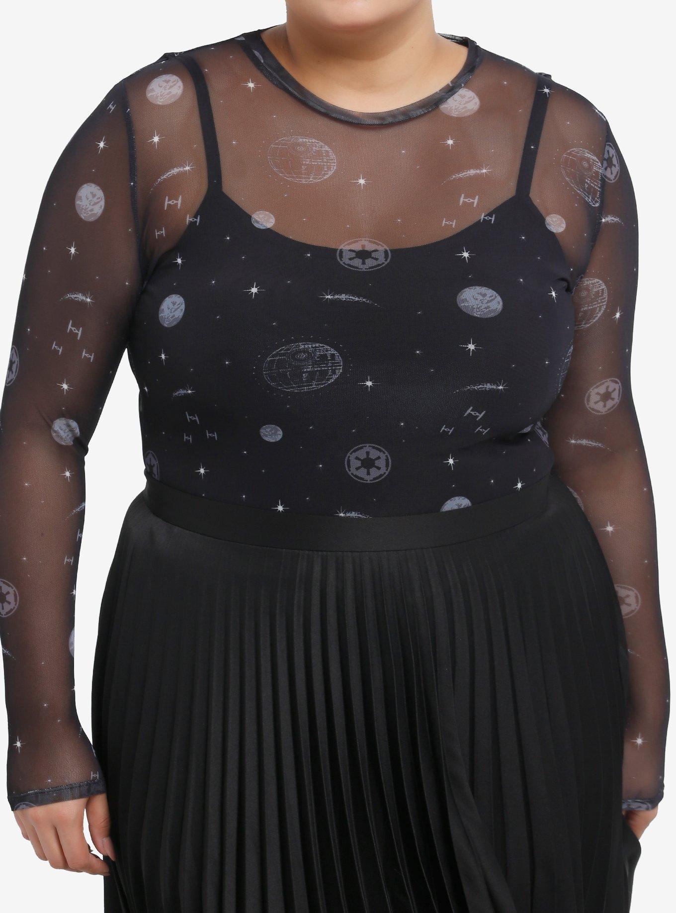 Her Universe Star Wars Empire Ships Mesh Long-Sleeve Top Plus Size Her Universe Exclusive, , hi-res