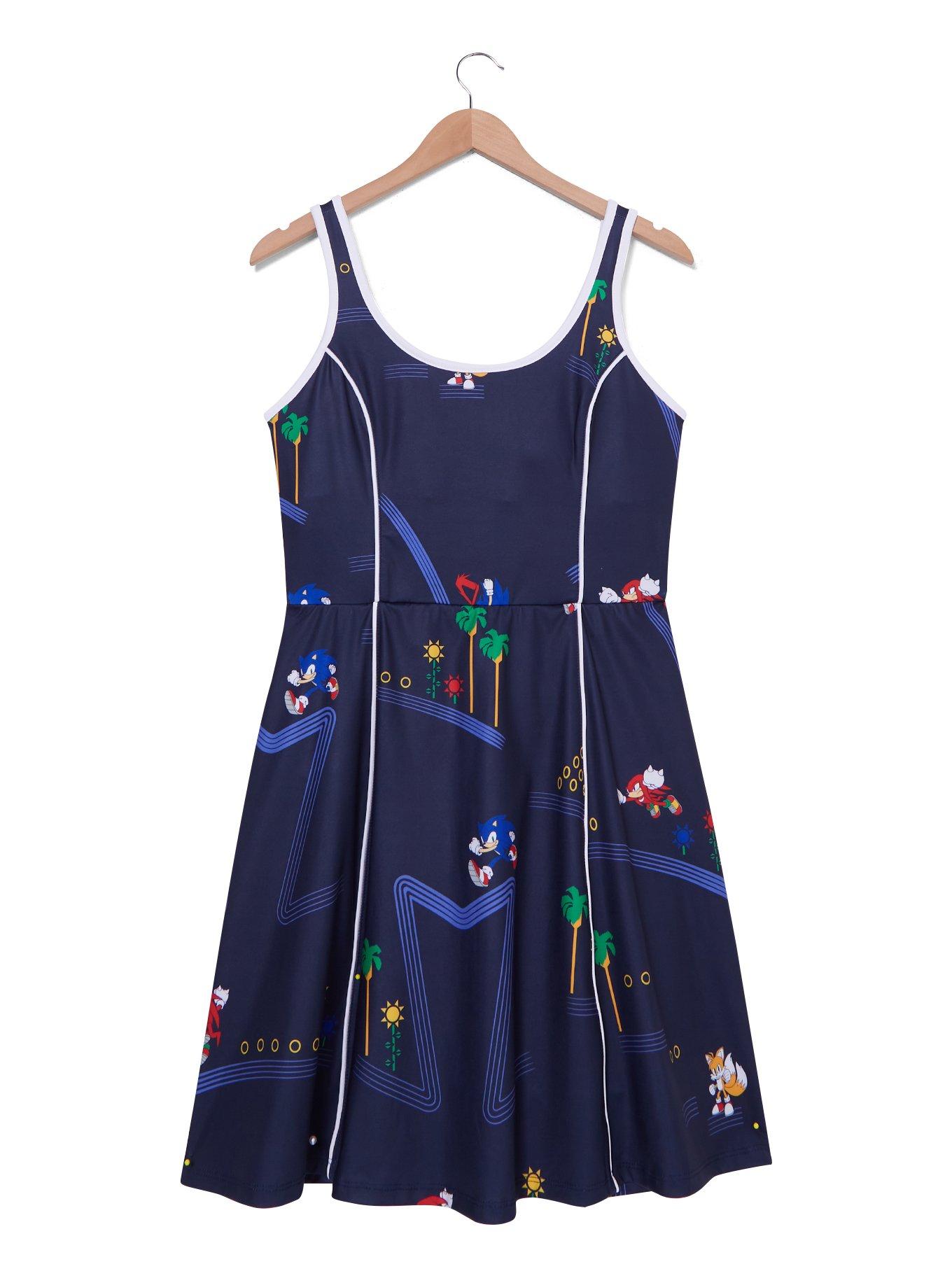 Sonic the Hedgehog Running Characters Allover Print Plus Size Athletic Dress - BoxLunch Exclusive, , hi-res