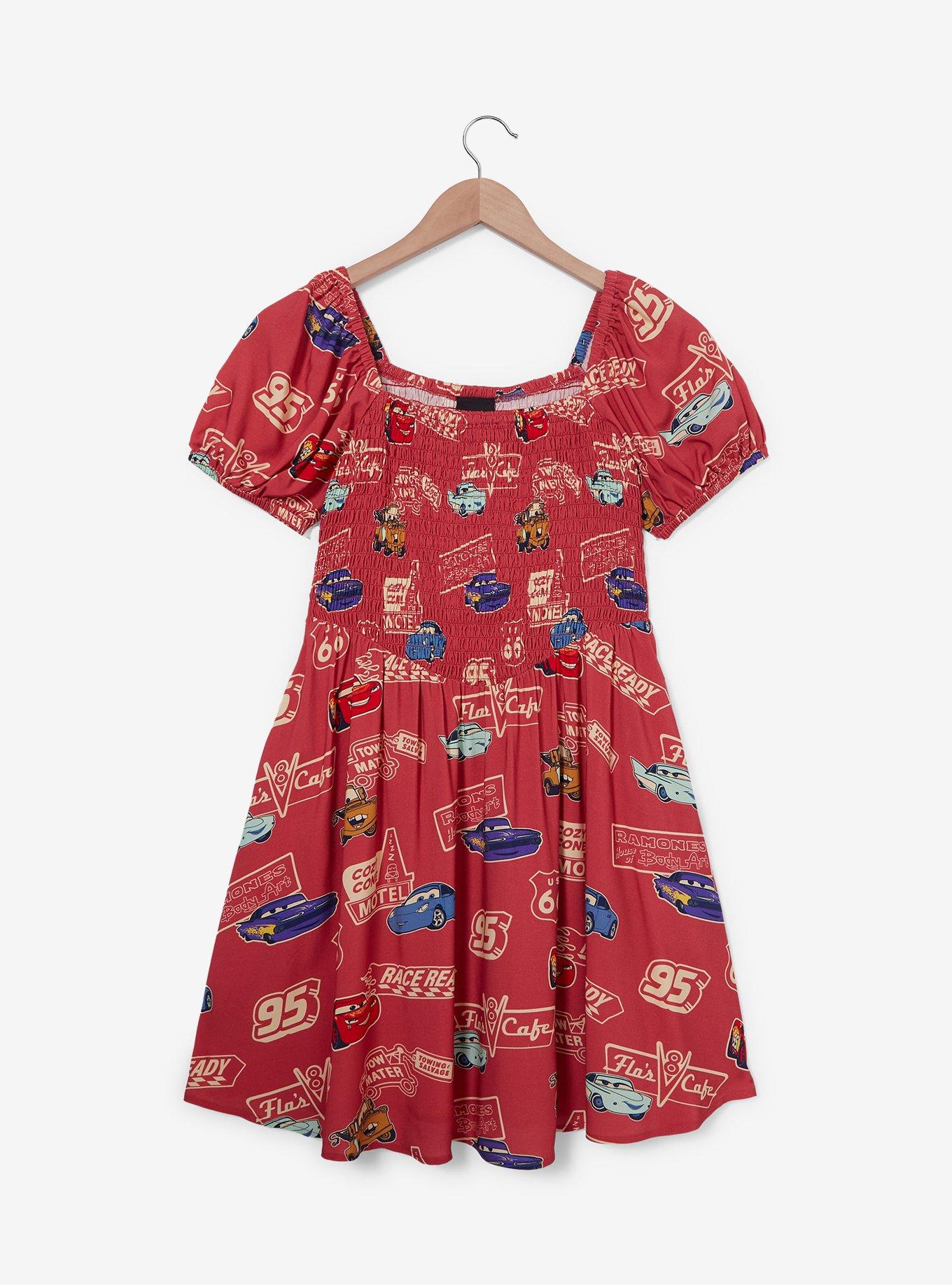Her Universe Disney Pixar Cars Allover Vintage Print Smock Dress ...