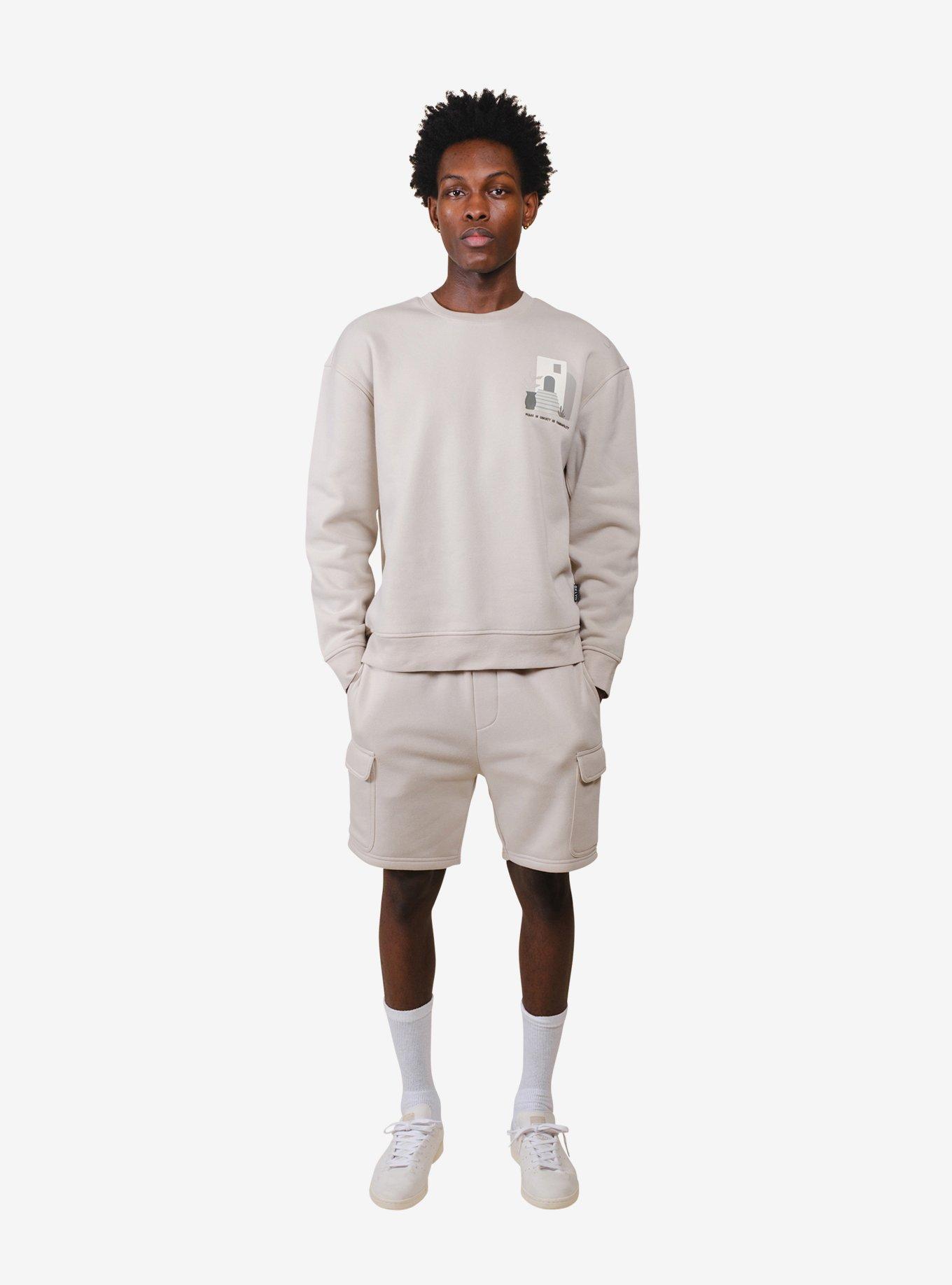 Thank You Have a Nice Day Sand Crew Neck Sweatshirt, BEIGE, hi-res