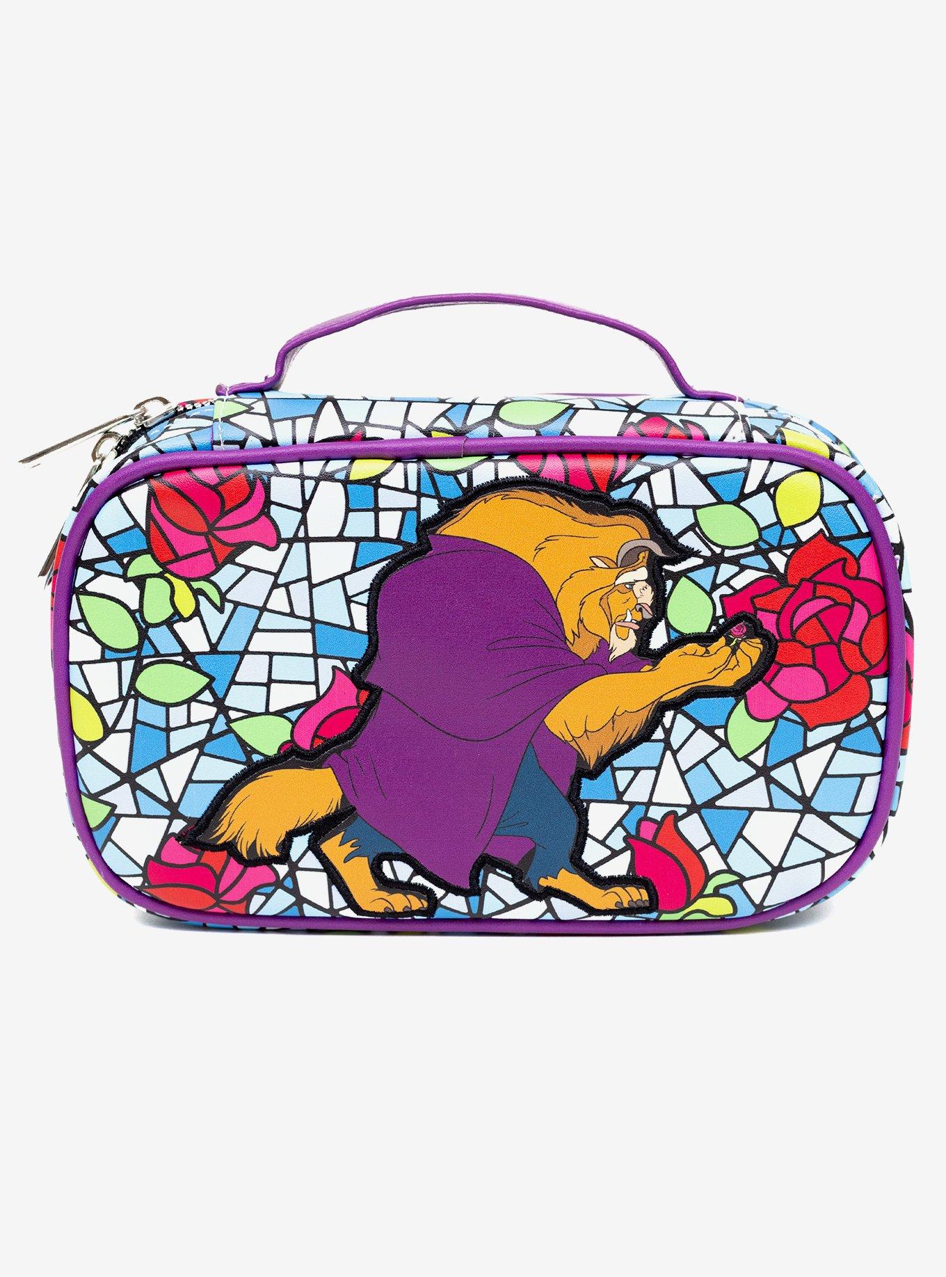 Buckle-Down Disney Beauty And The Beast Rose Stained Glass Makeup Bag, , hi-res