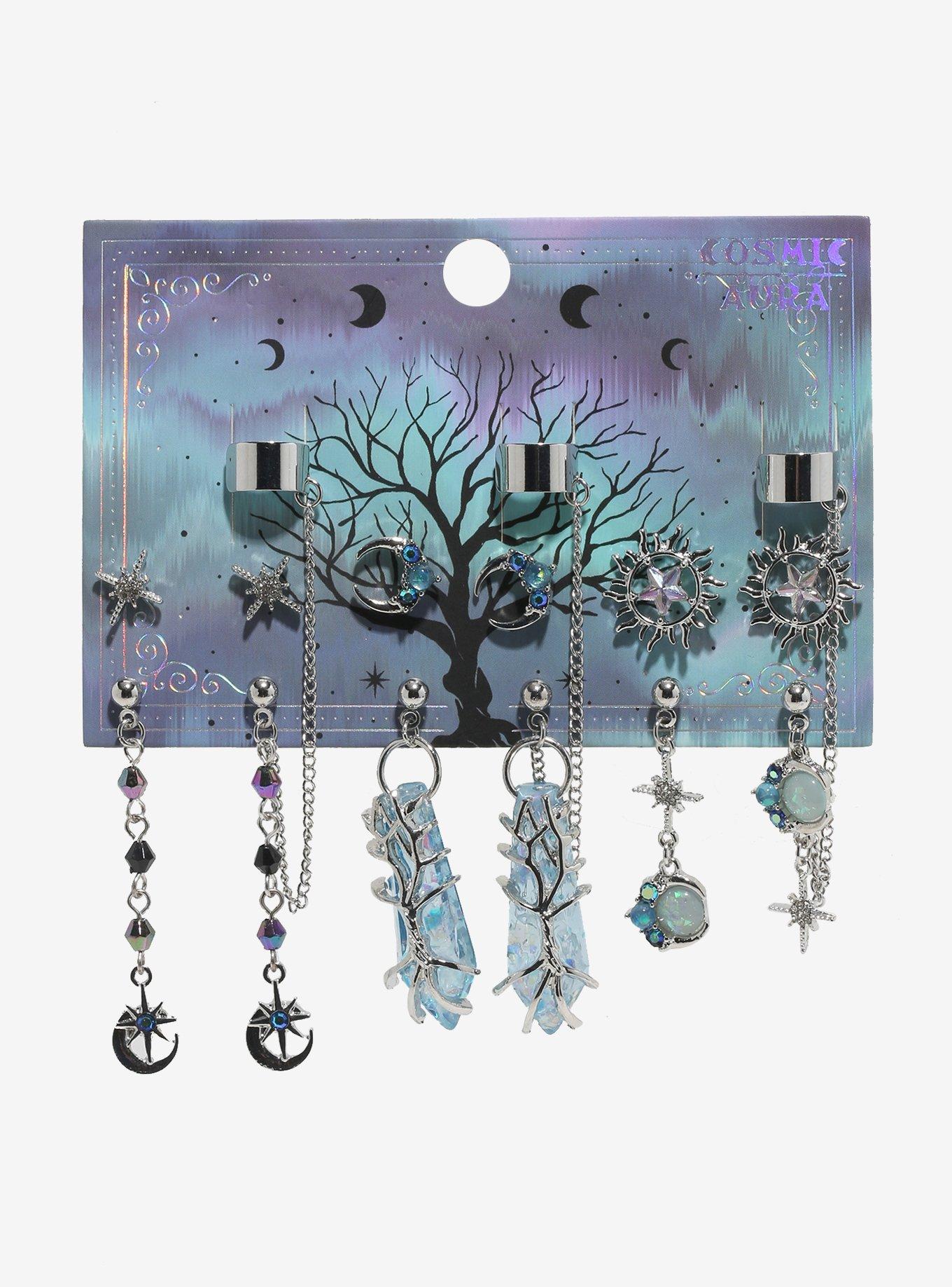 Cosmic Aura Celestial Opal Cuff Earring Set, , hi-res