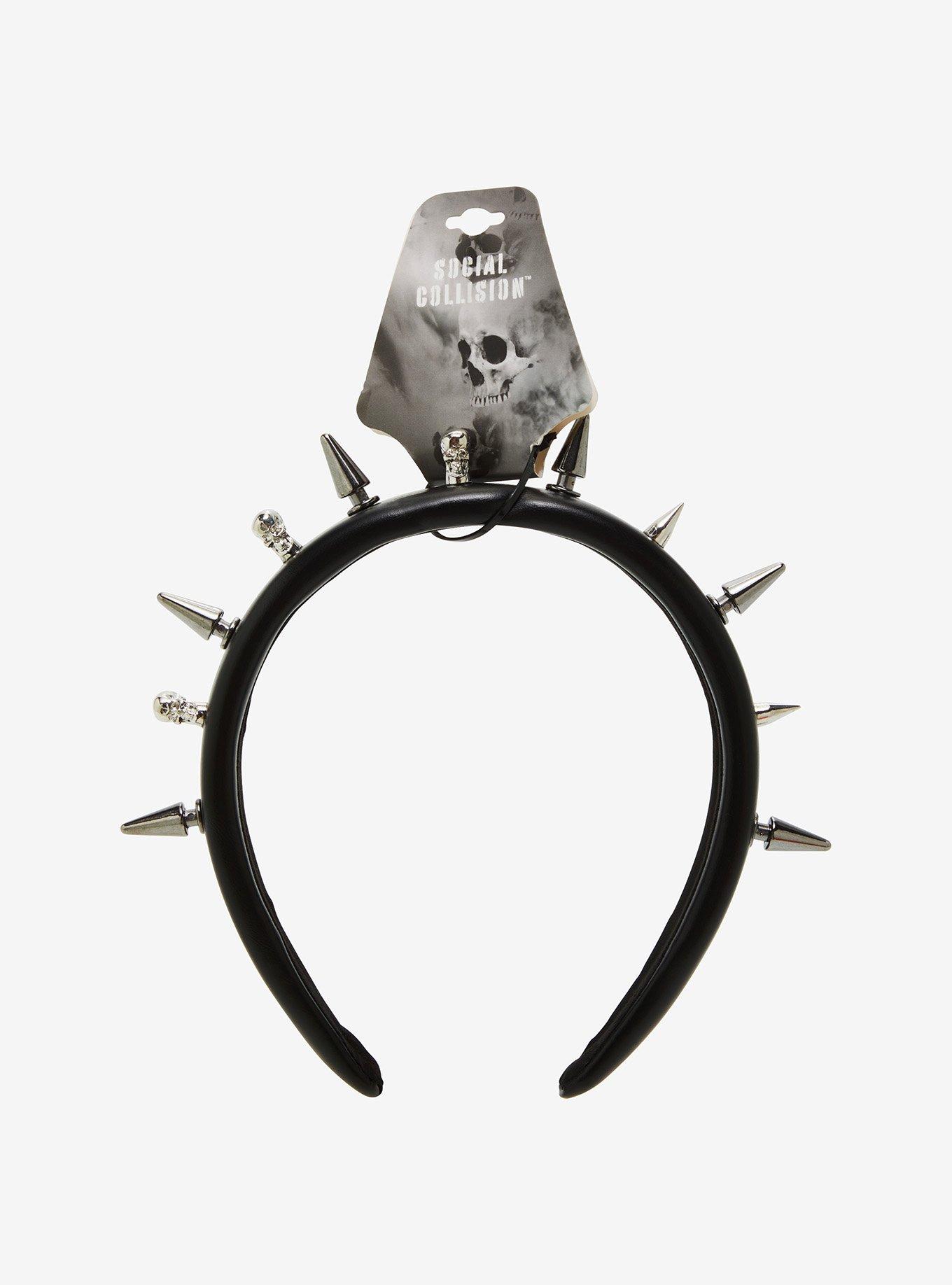 Social Collision Skull Spike Headband, , hi-res