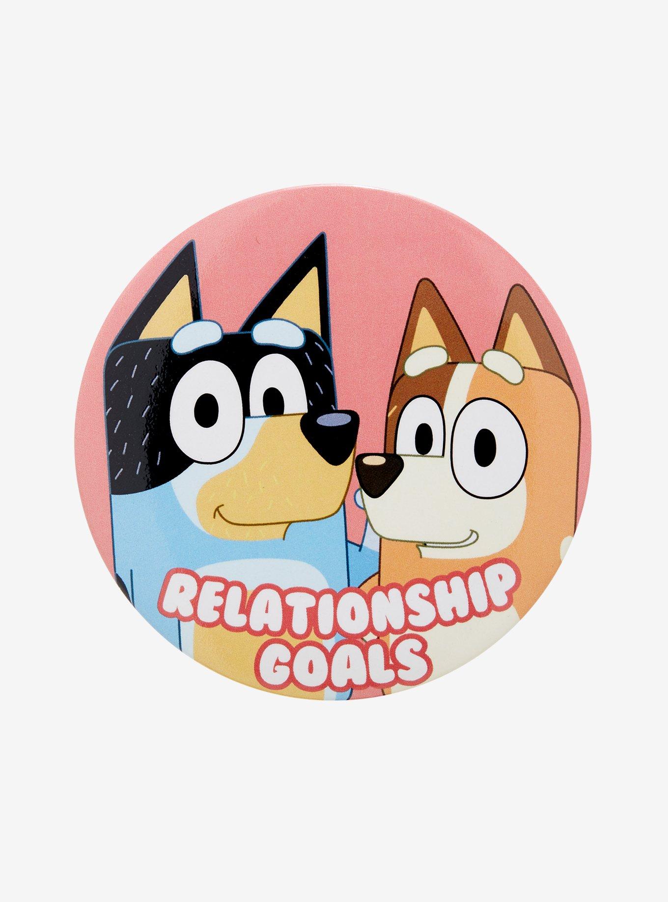 Bluey Heelers Relationship Goals 3 Inch Button, , hi-res