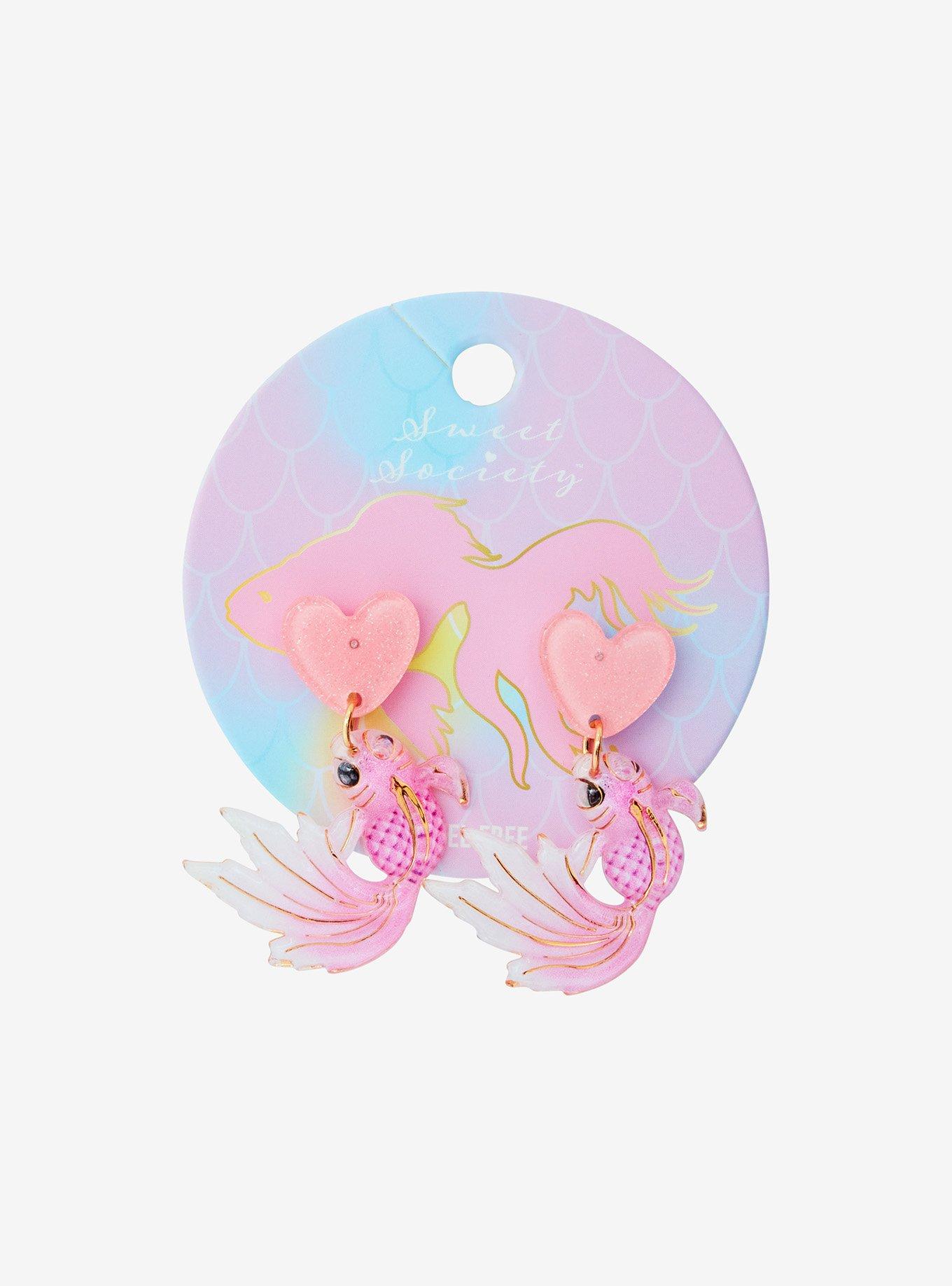 Sweet Society Heart Koi Fish Drop Earrings, , hi-res