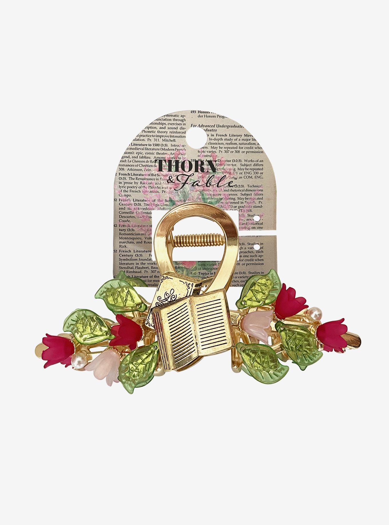 Thorn & Fable Book Roses Claw Hair Clip