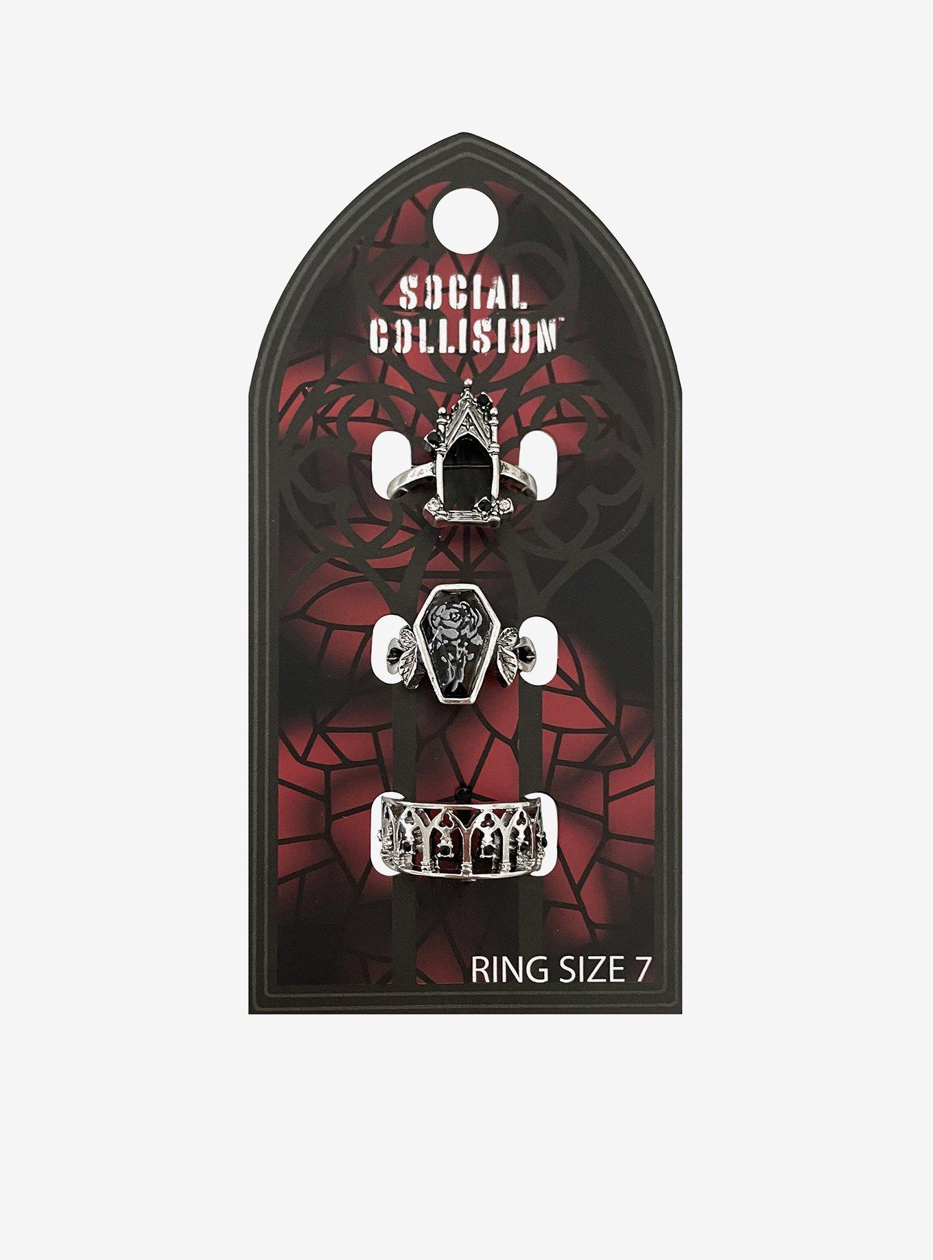Social Collision Gothic Ring Set, , hi-res