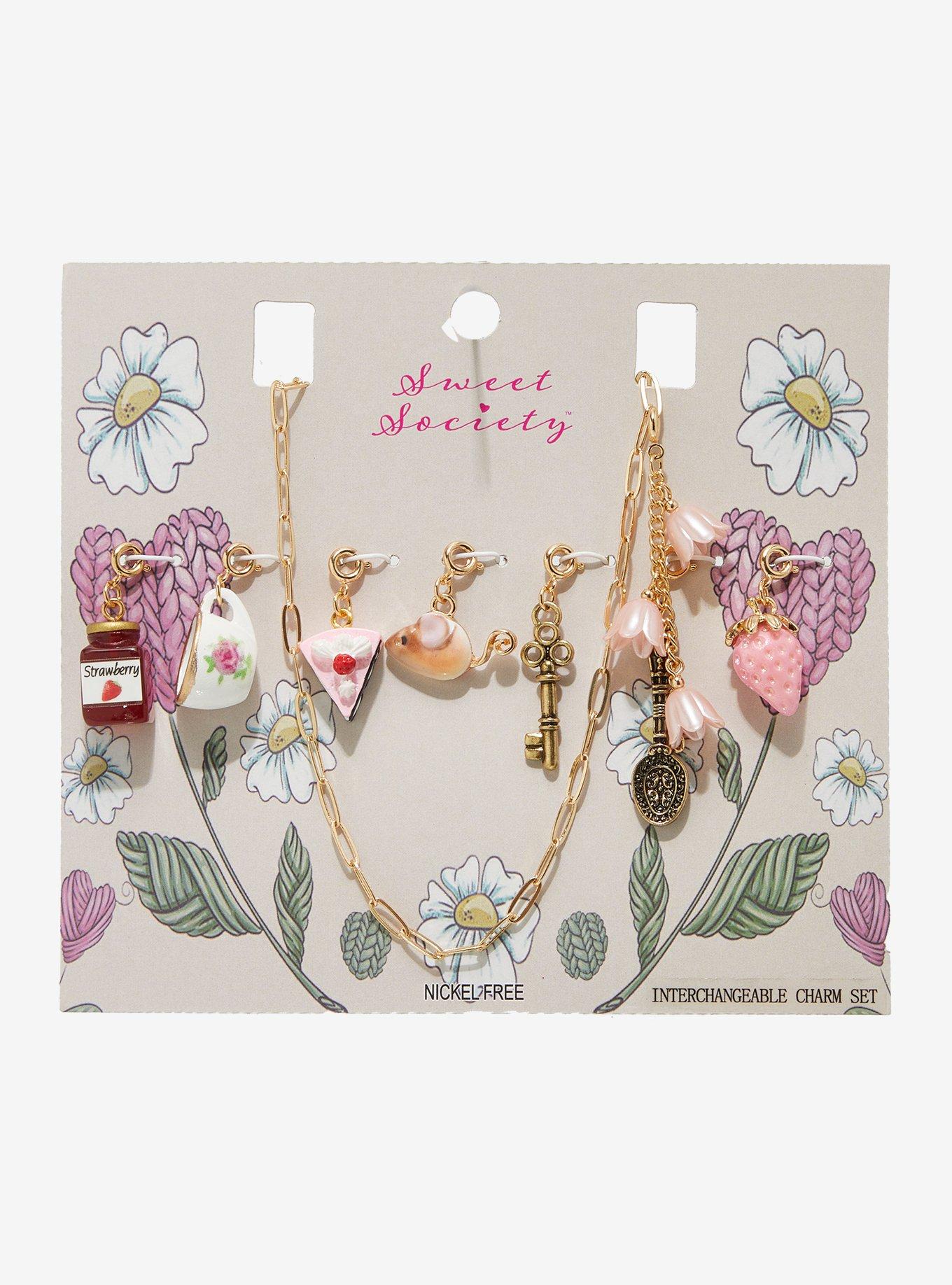 Sweet Society Tea Party Charm Necklace, , hi-res