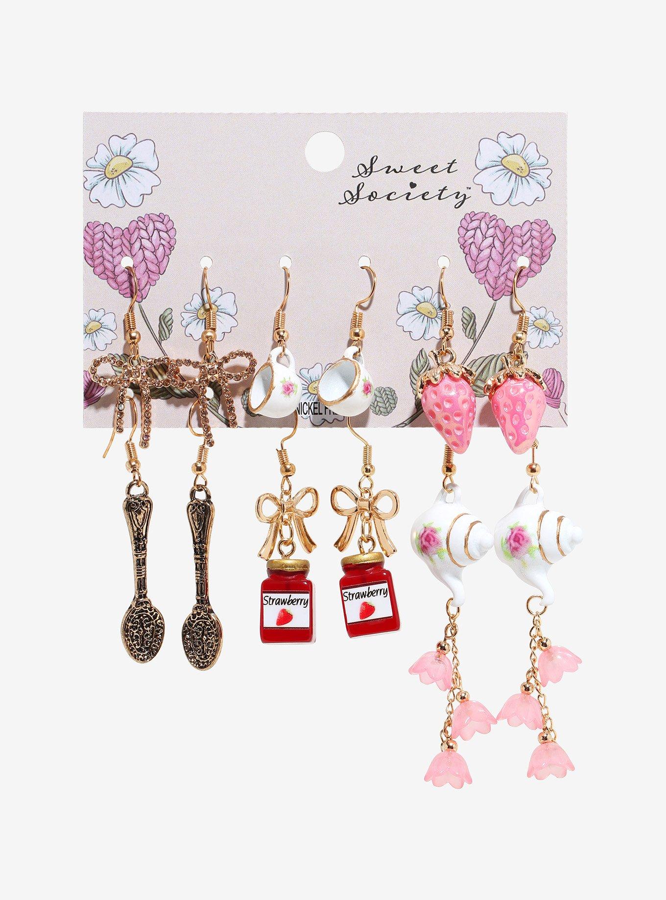 Sweet Society Tea Party Icon Earring Set, , hi-res