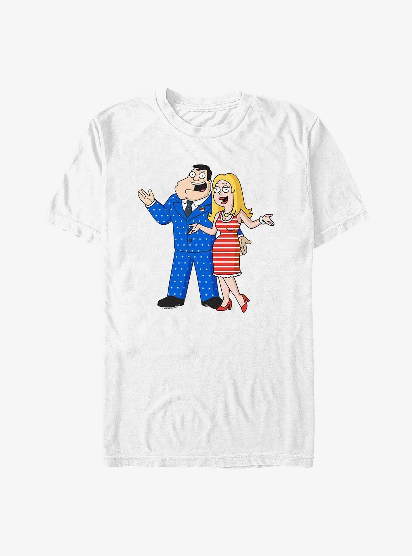 American Dad Stan & Fran Americana T-Shirt, WHITE, hi-res