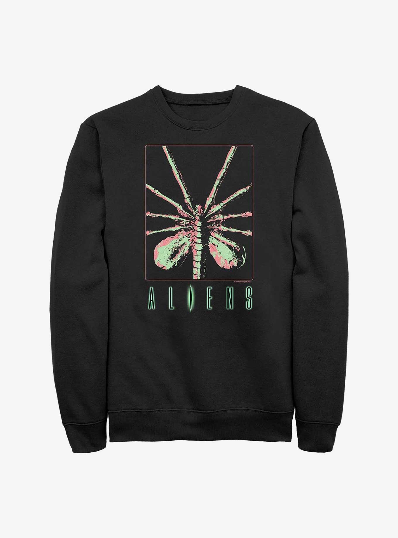 Alien Facehugger Poster Sweatshirt, BLACK, hi-res