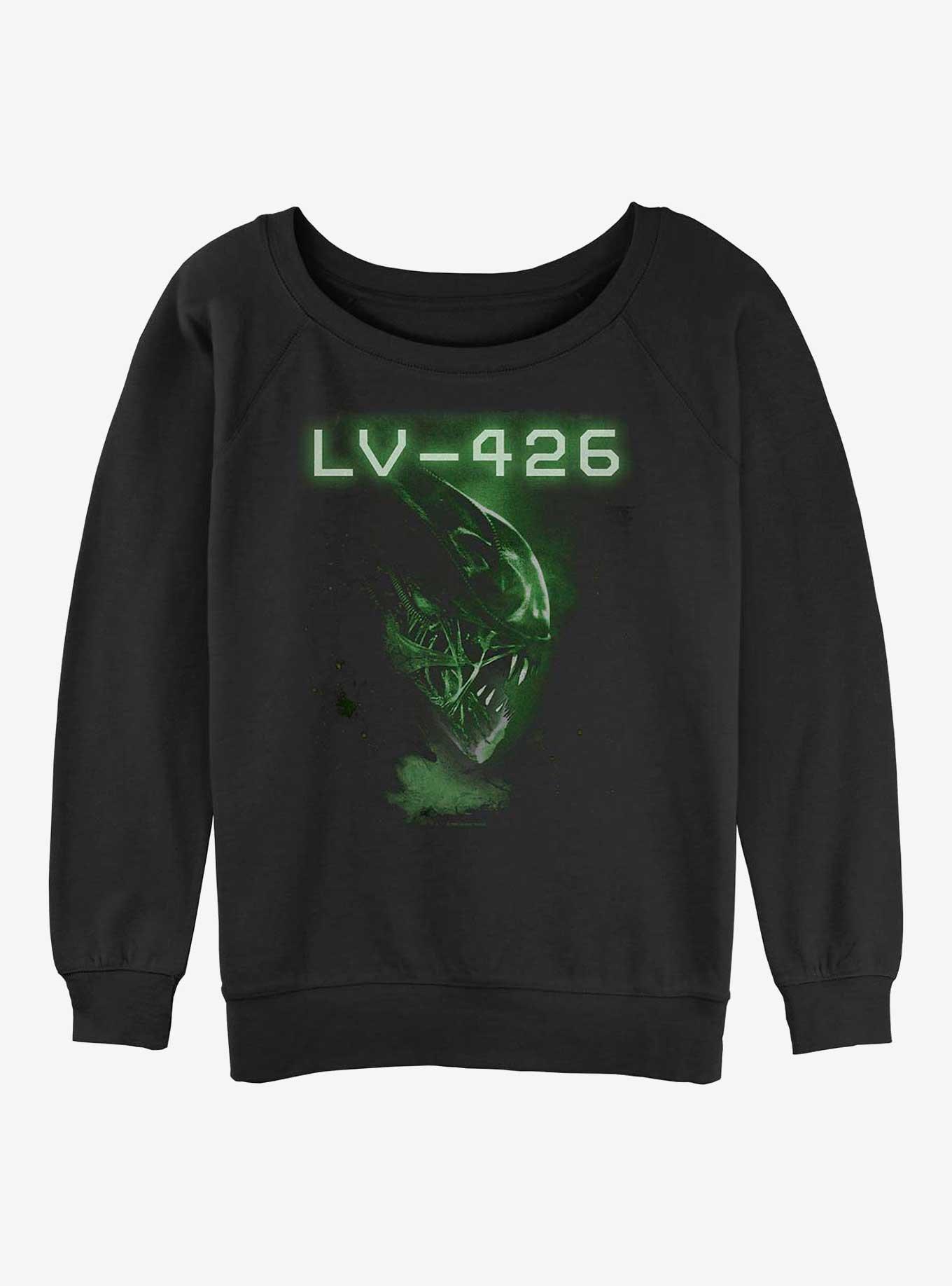 Alien 426 Xenomorph Scan Womens Slouchy Sweatshirt, BLACK, hi-res