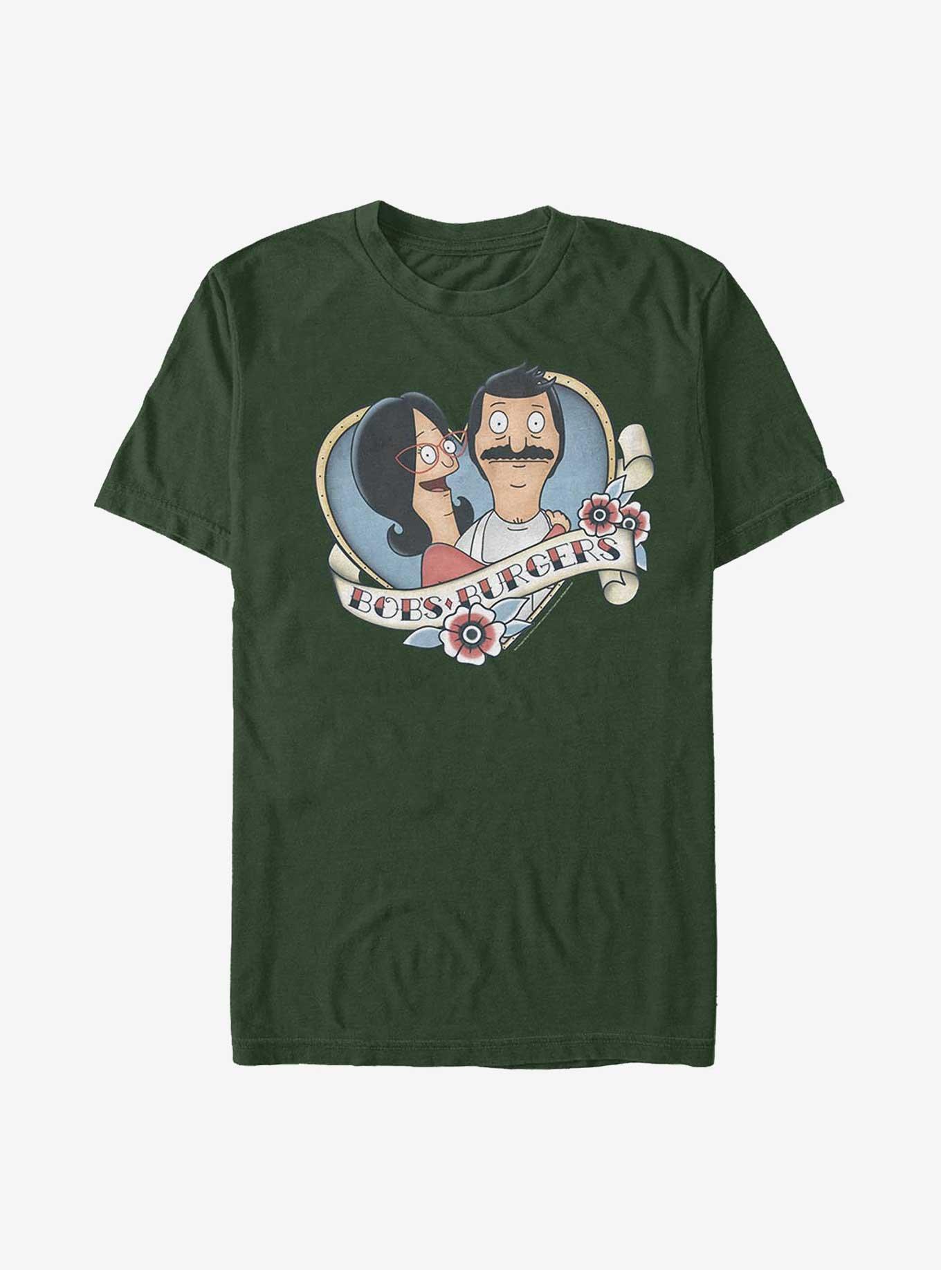 Bob's Burgers Linda & Bob Tattoo T-Shirt, FOREST GRN, hi-res