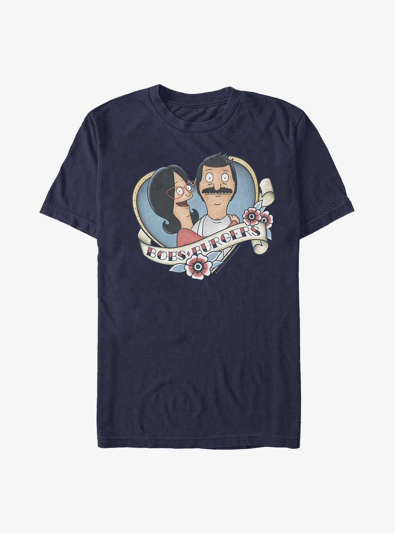 Bob's Burgers Linda & Bob Tattoo T-Shirt, NAVY, hi-res