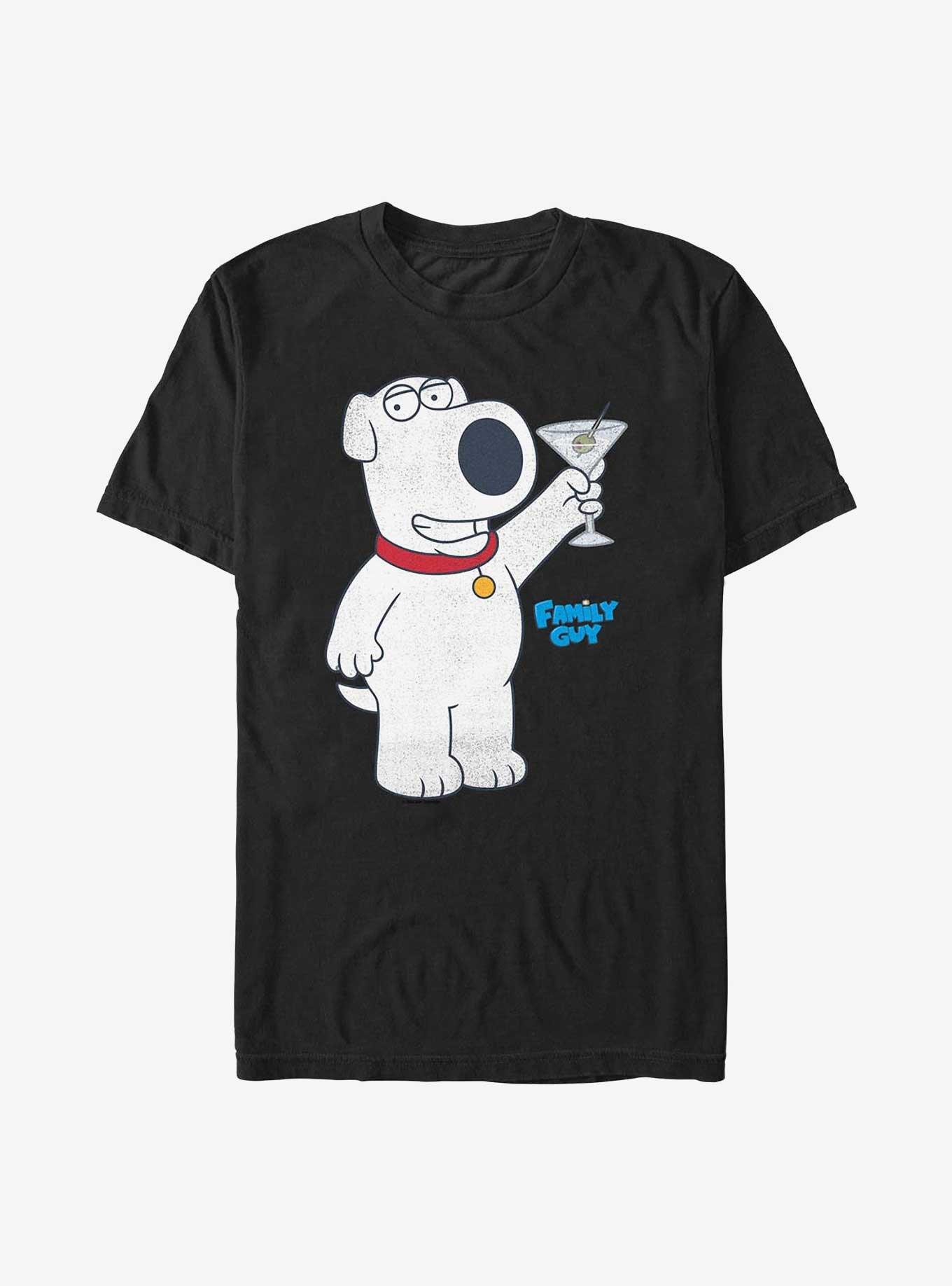 Family Guy Brian Martini Pose T-Shirt, BLACK, hi-res