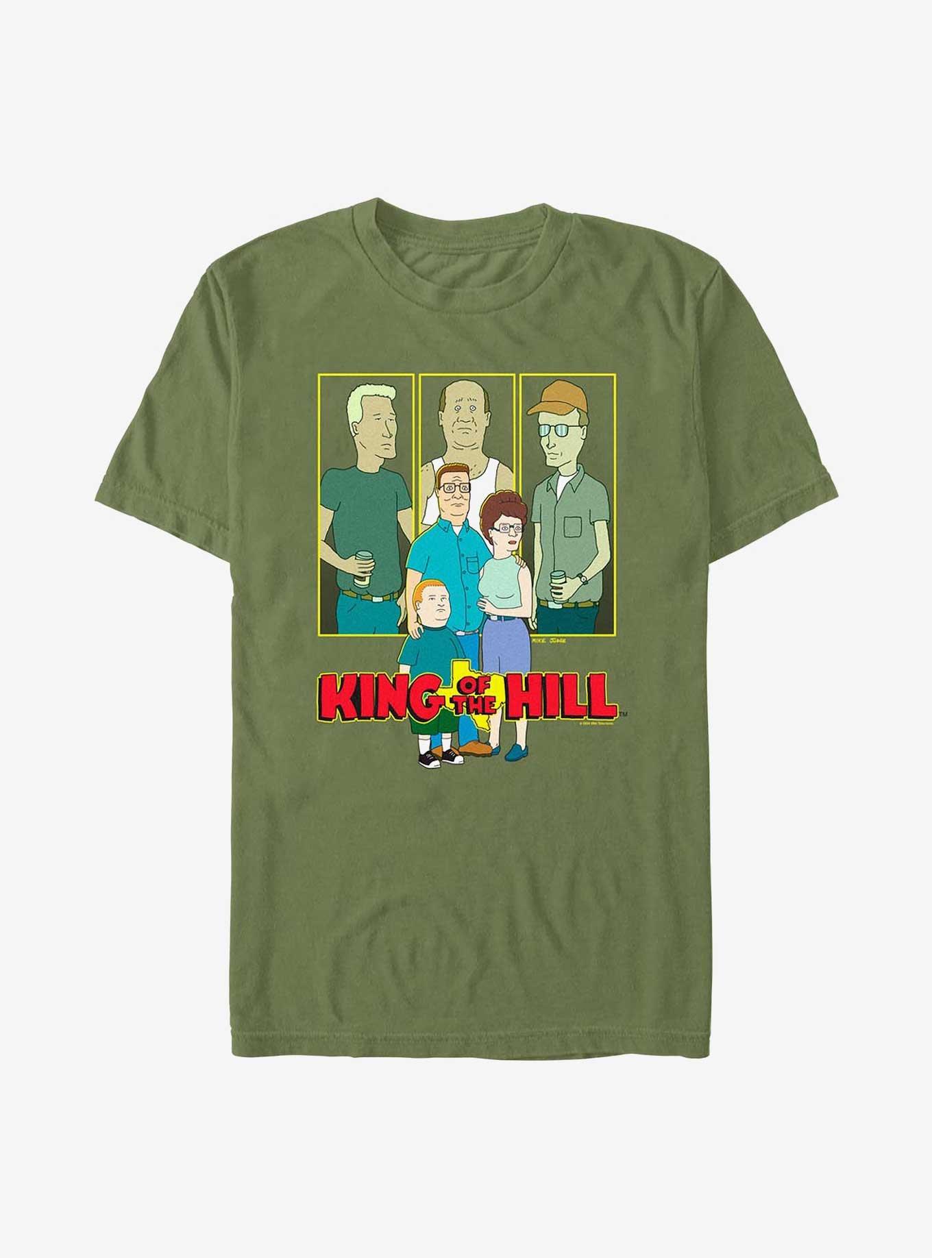 King of the Hill Hill Gang Panels T-Shirt, MIL GRN, hi-res