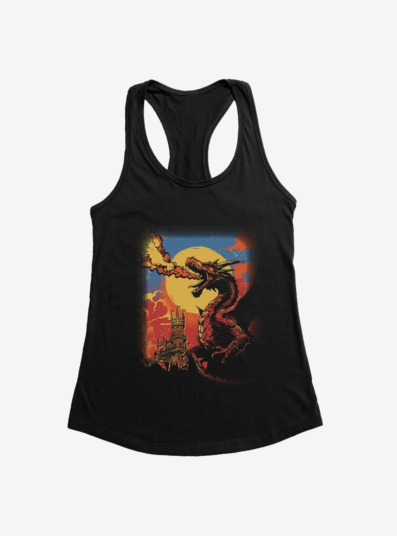 Fire Breathing Dragon Girls Tank, BLACK, hi-res